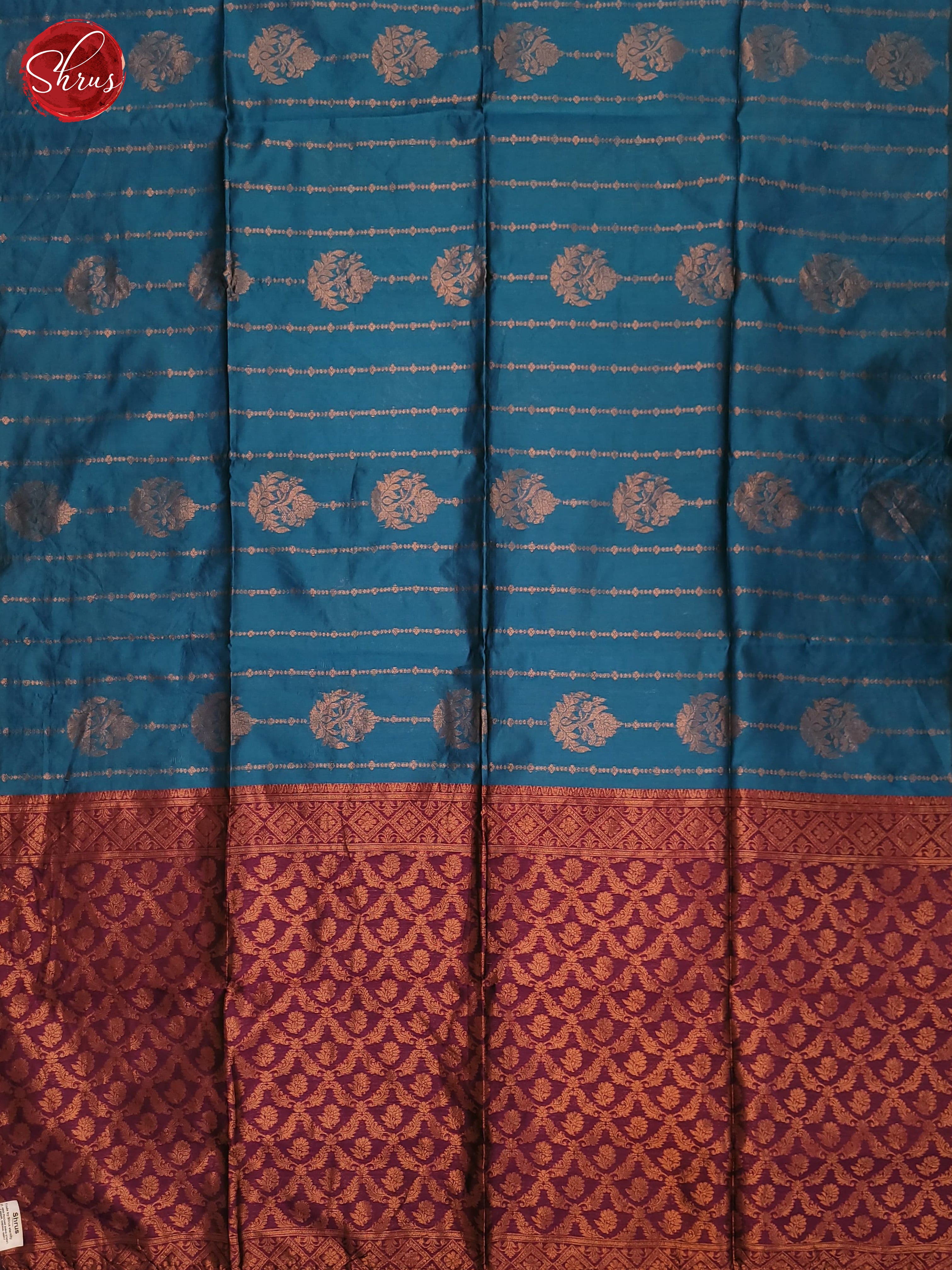 Blue & MAjenta - Semi Softsilk Saree - Shop on ShrusEternity.com