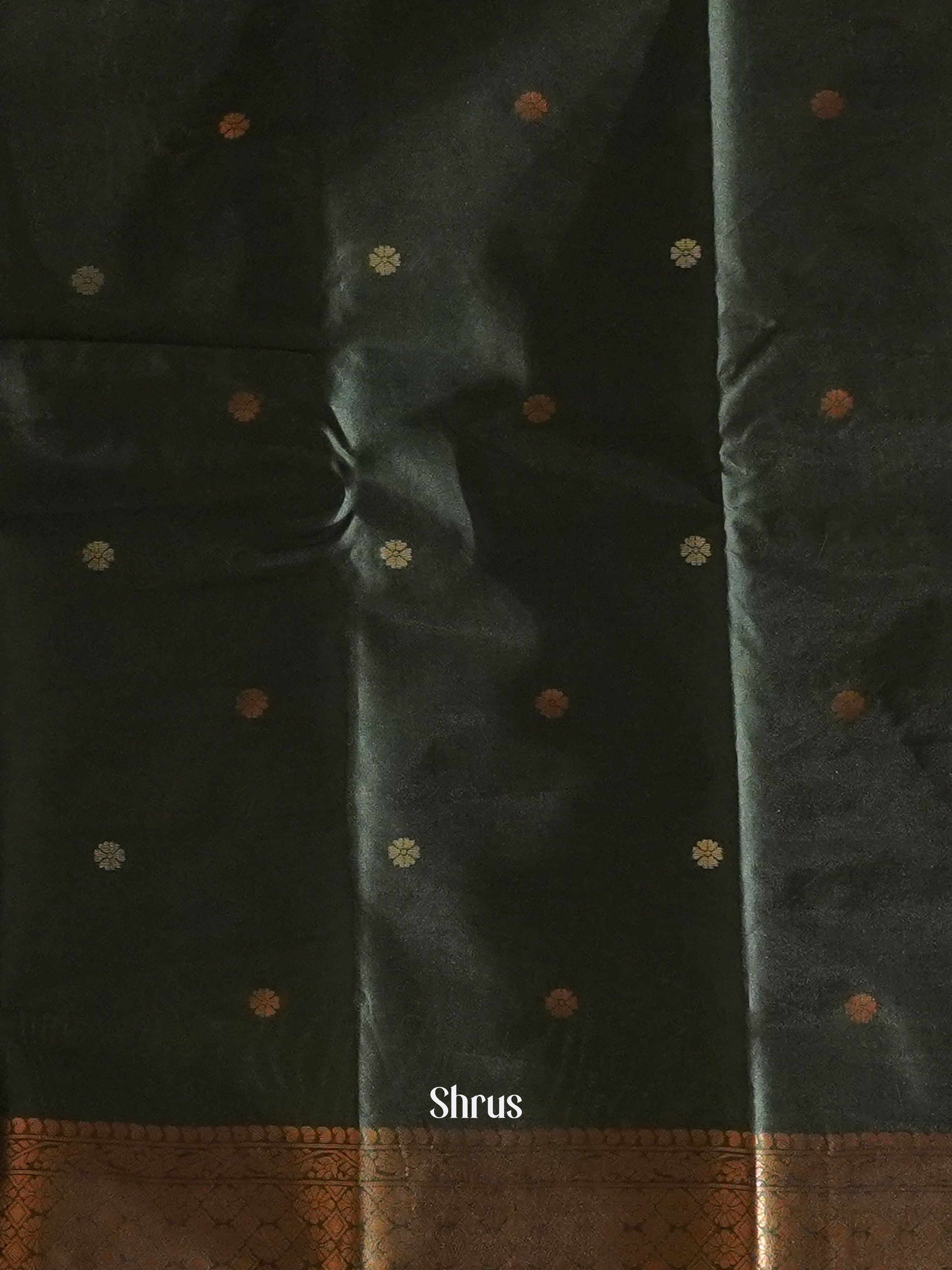 Green and dark green - Semi soft silk saree - Shop on ShrusEternity.com