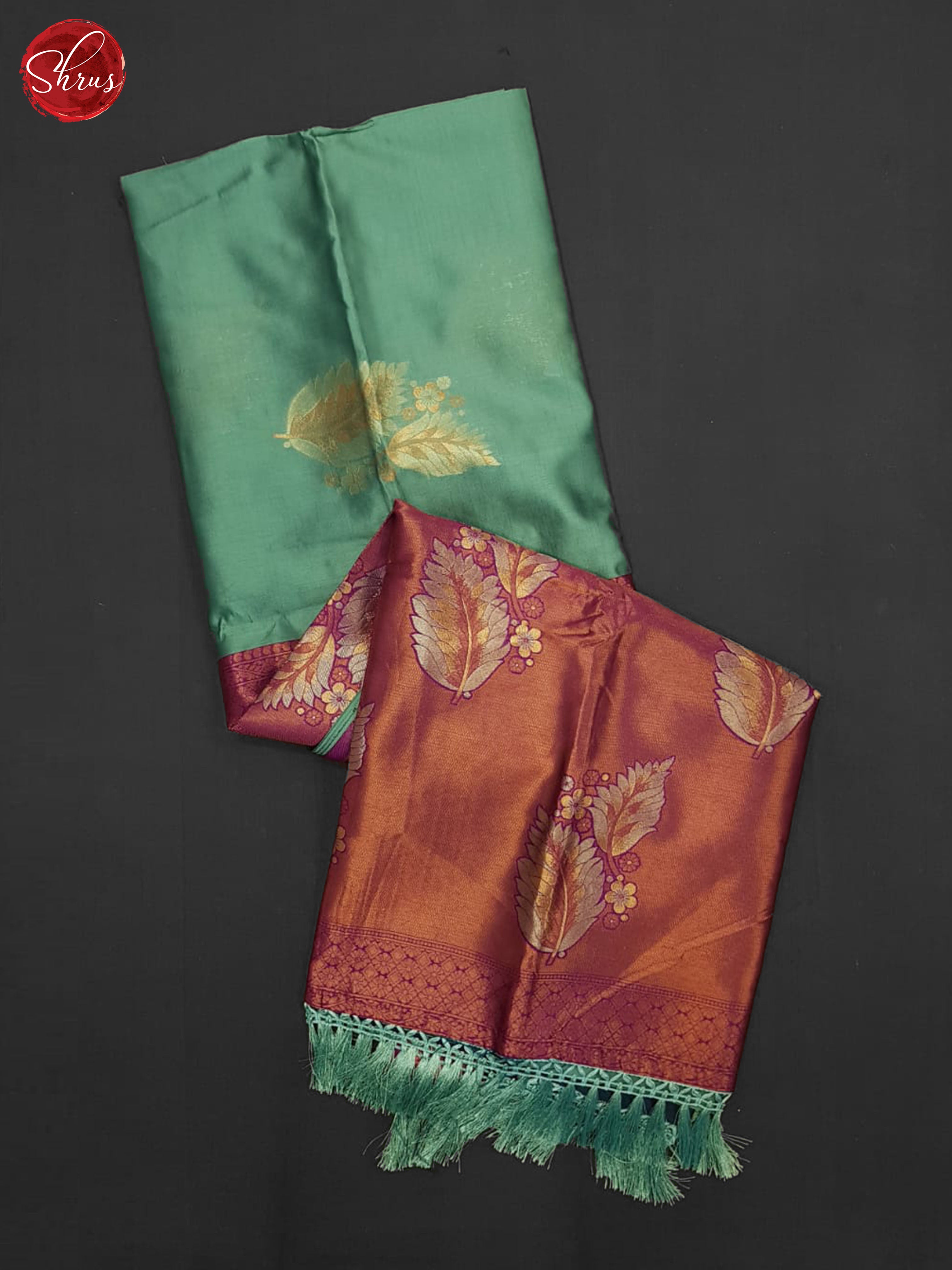 Teal Green And Purple-semi soft silk saree - Shop on ShrusEternity.com