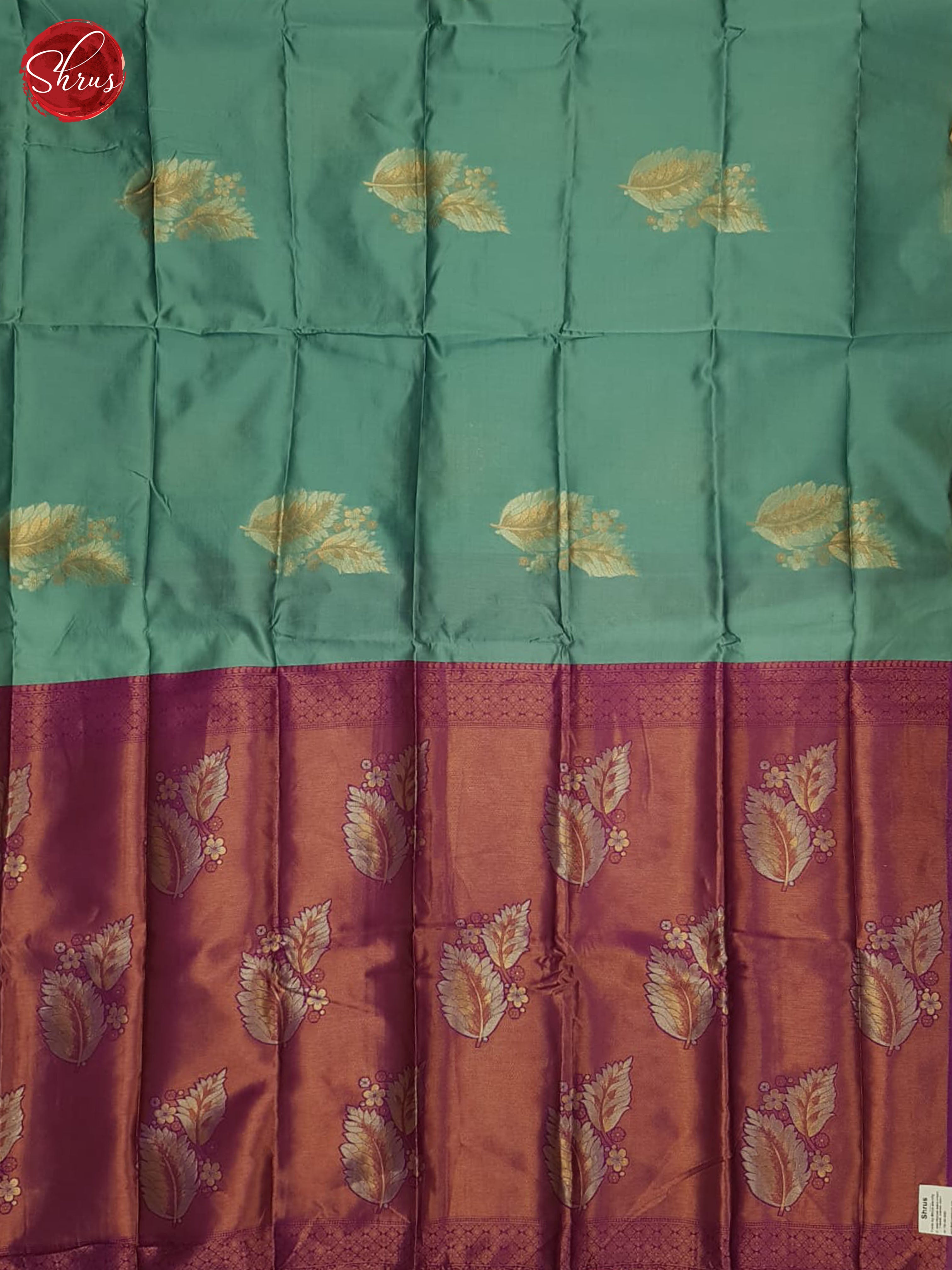 Teal Green And Purple-semi soft silk saree - Shop on ShrusEternity.com