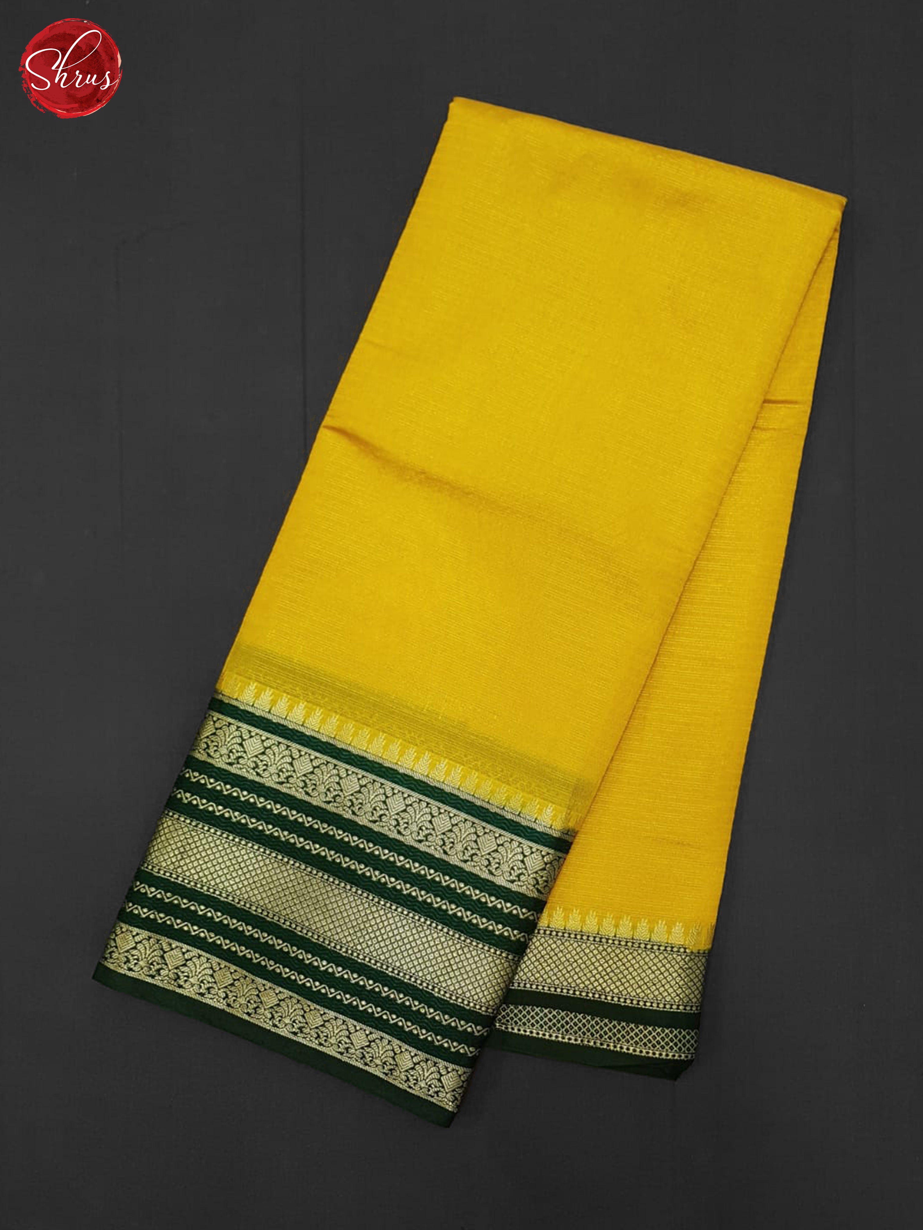 yellow and green - Semi Dupion Silk Saree - Shop on ShrusEternity.com