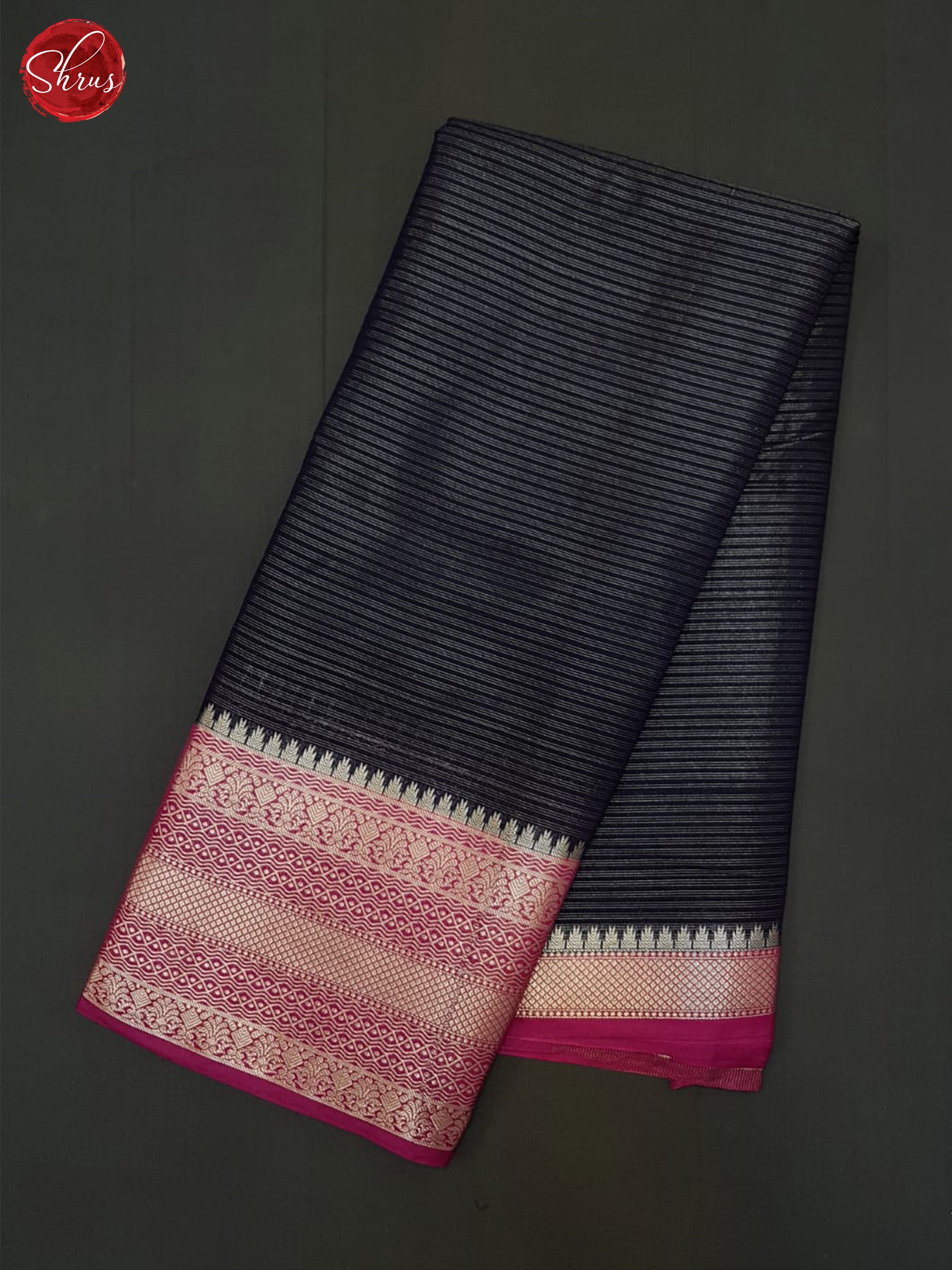blue and pink - Semi Dupion Saree - Shop on ShrusEternity.com