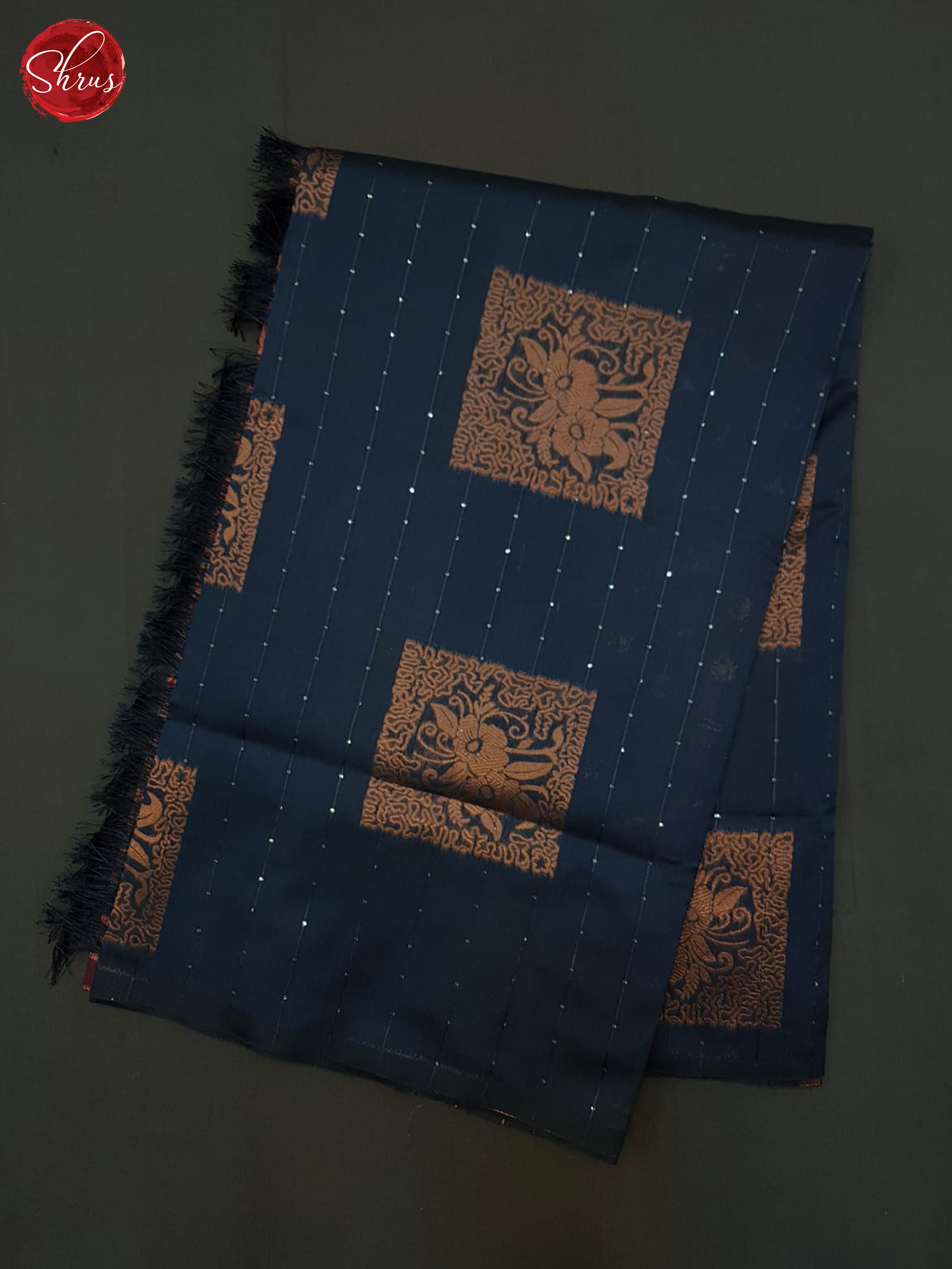 Blue & Wine - Semi Softsilk Saree - Shop on ShrusEternity.com