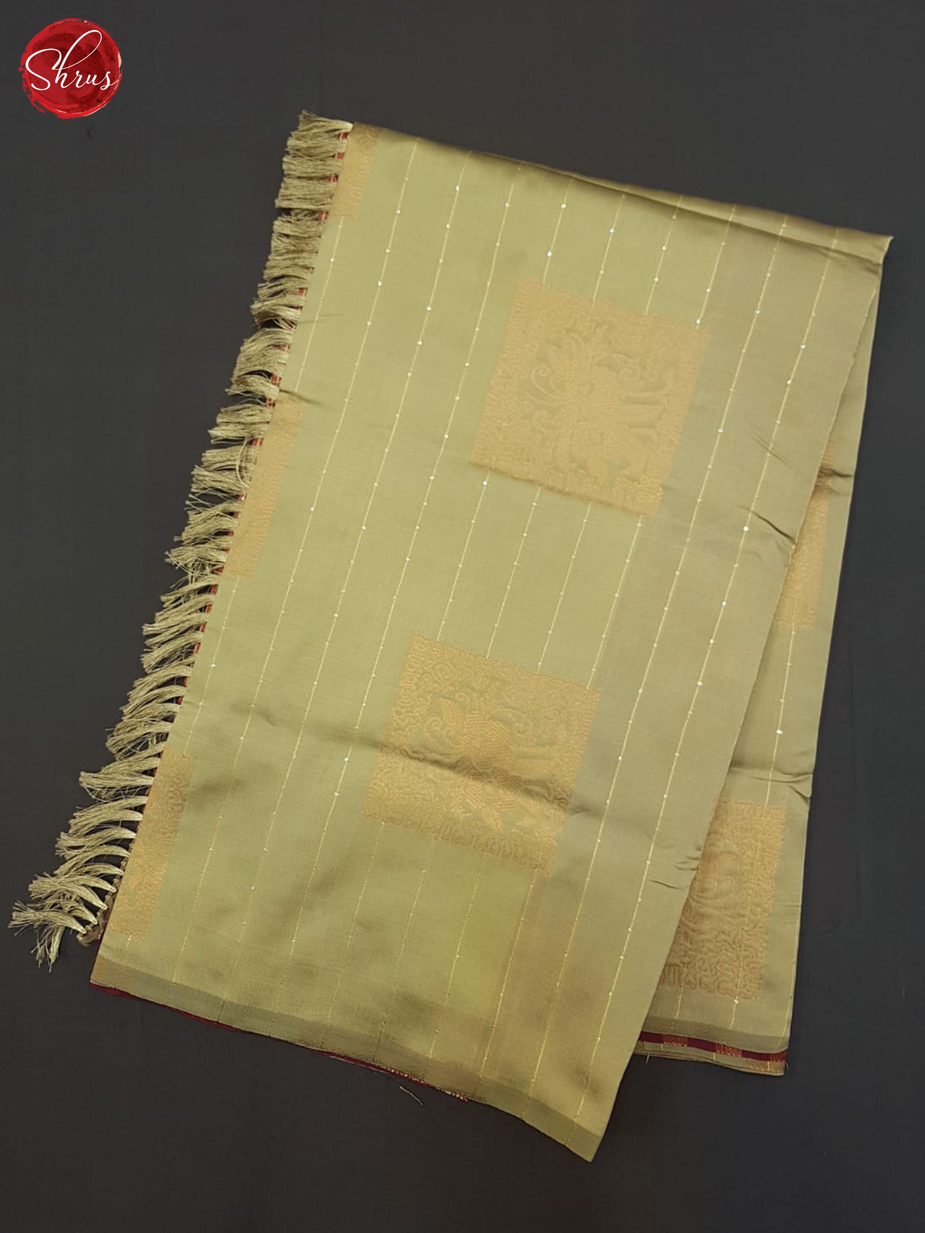 Beige & Maroon - Semi Softsilk Saree - Shop on ShrusEternity.com
