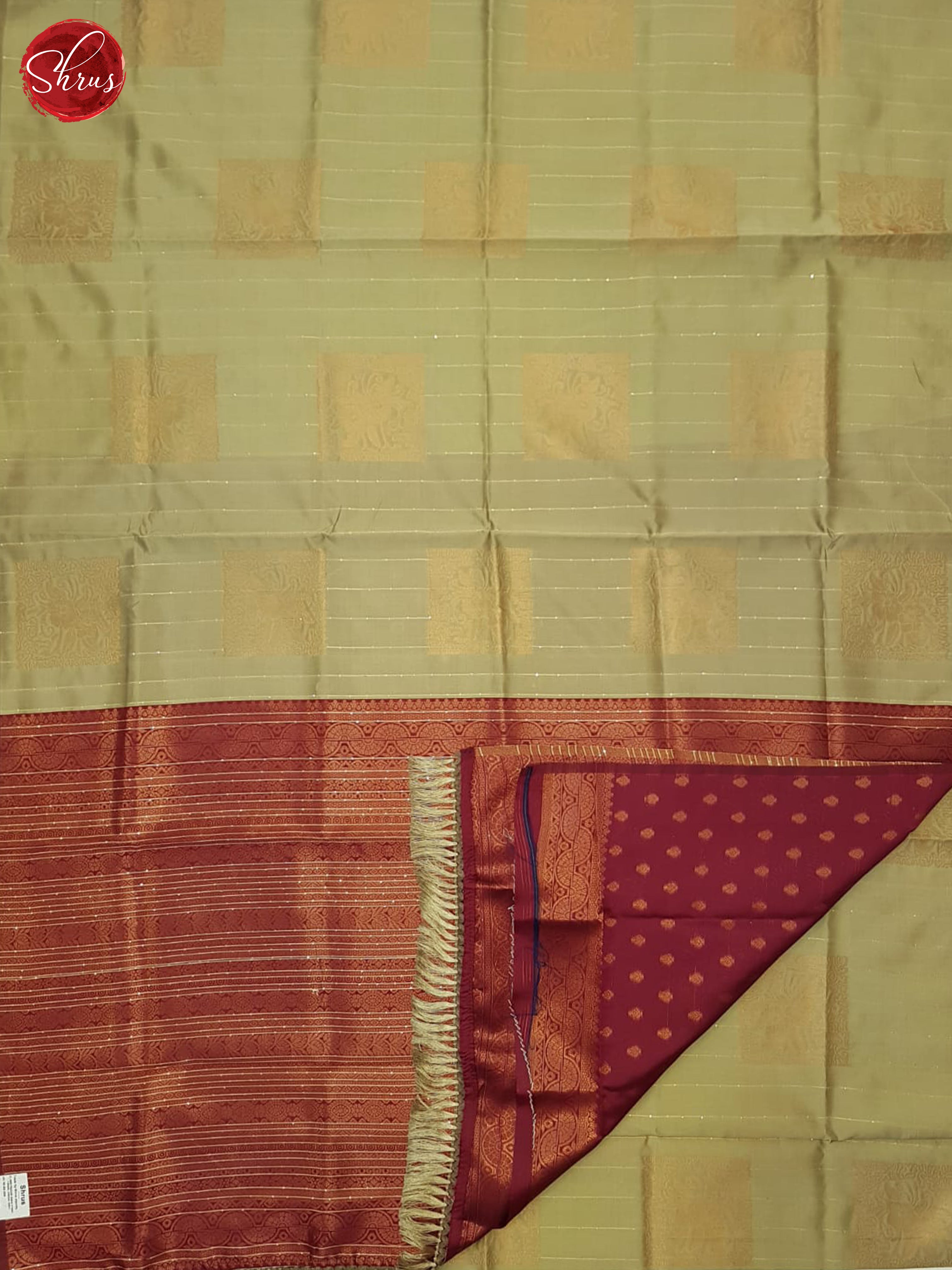 Beige & Maroon - Semi Softsilk Saree - Shop on ShrusEternity.com