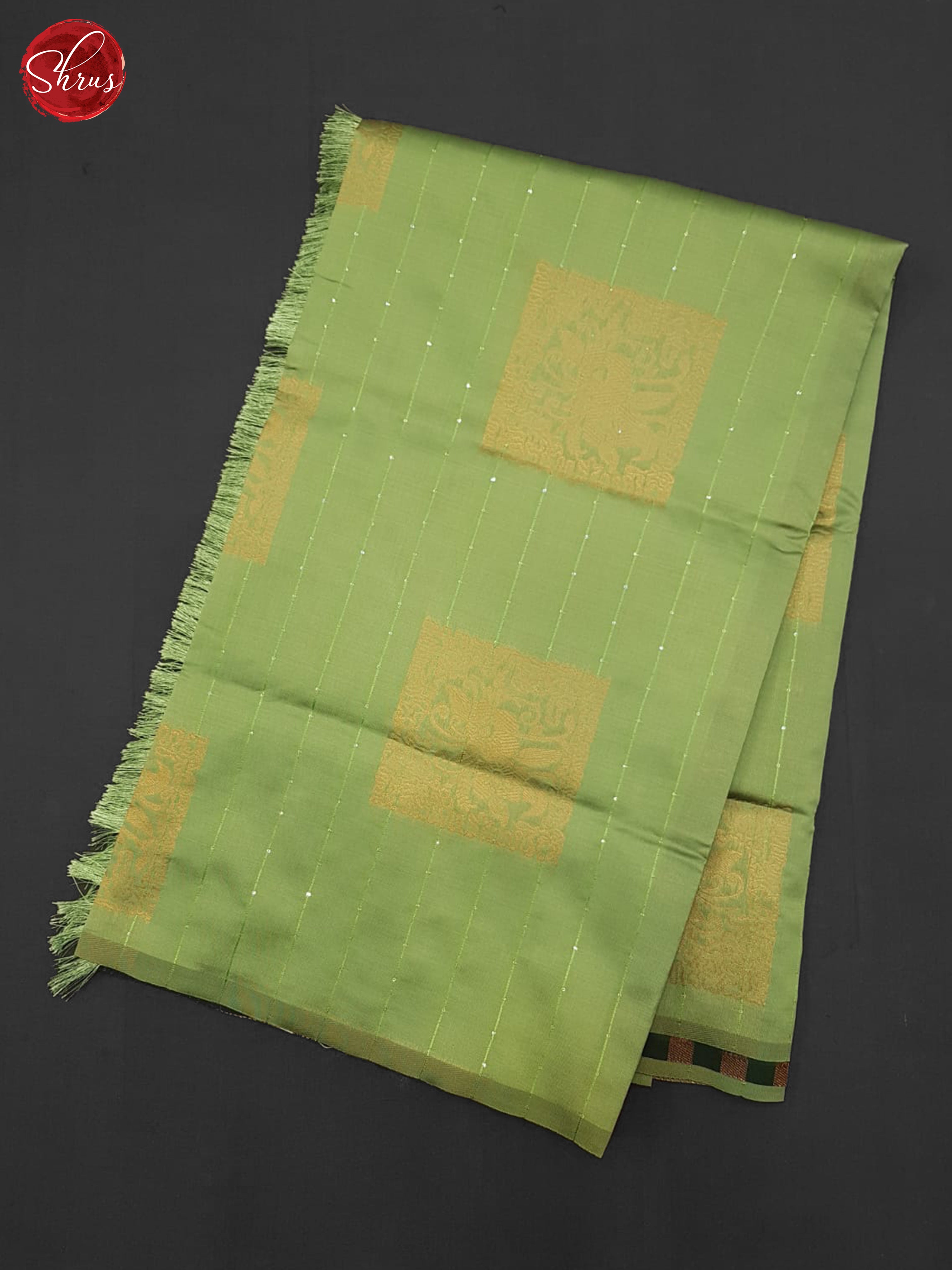 Pista Green & Green - Semi Softsilk Saree - Shop on ShrusEternity.com