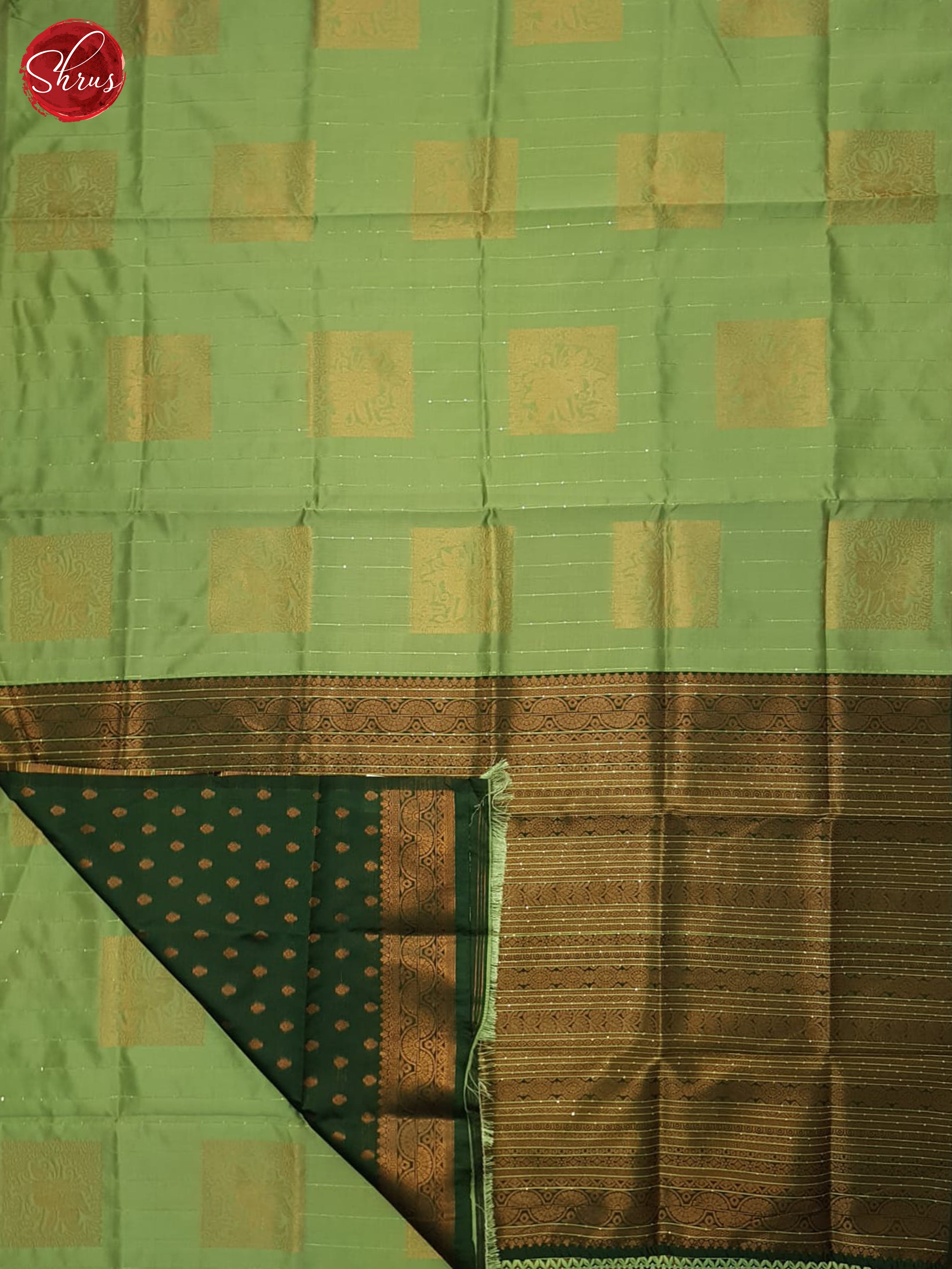 Pista Green & Green - Semi Softsilk Saree - Shop on ShrusEternity.com
