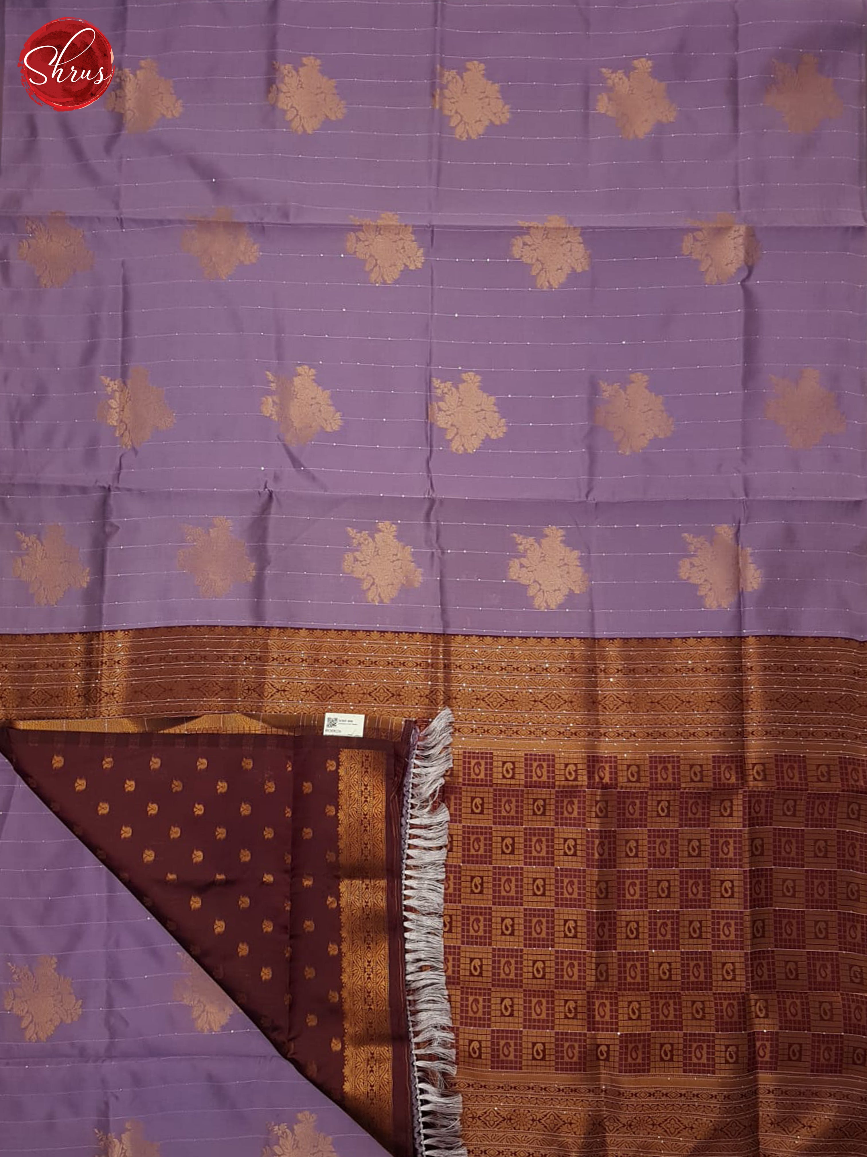 Lavender & Maroon- Semi Softsilk Saree - Shop on ShrusEternity.com
