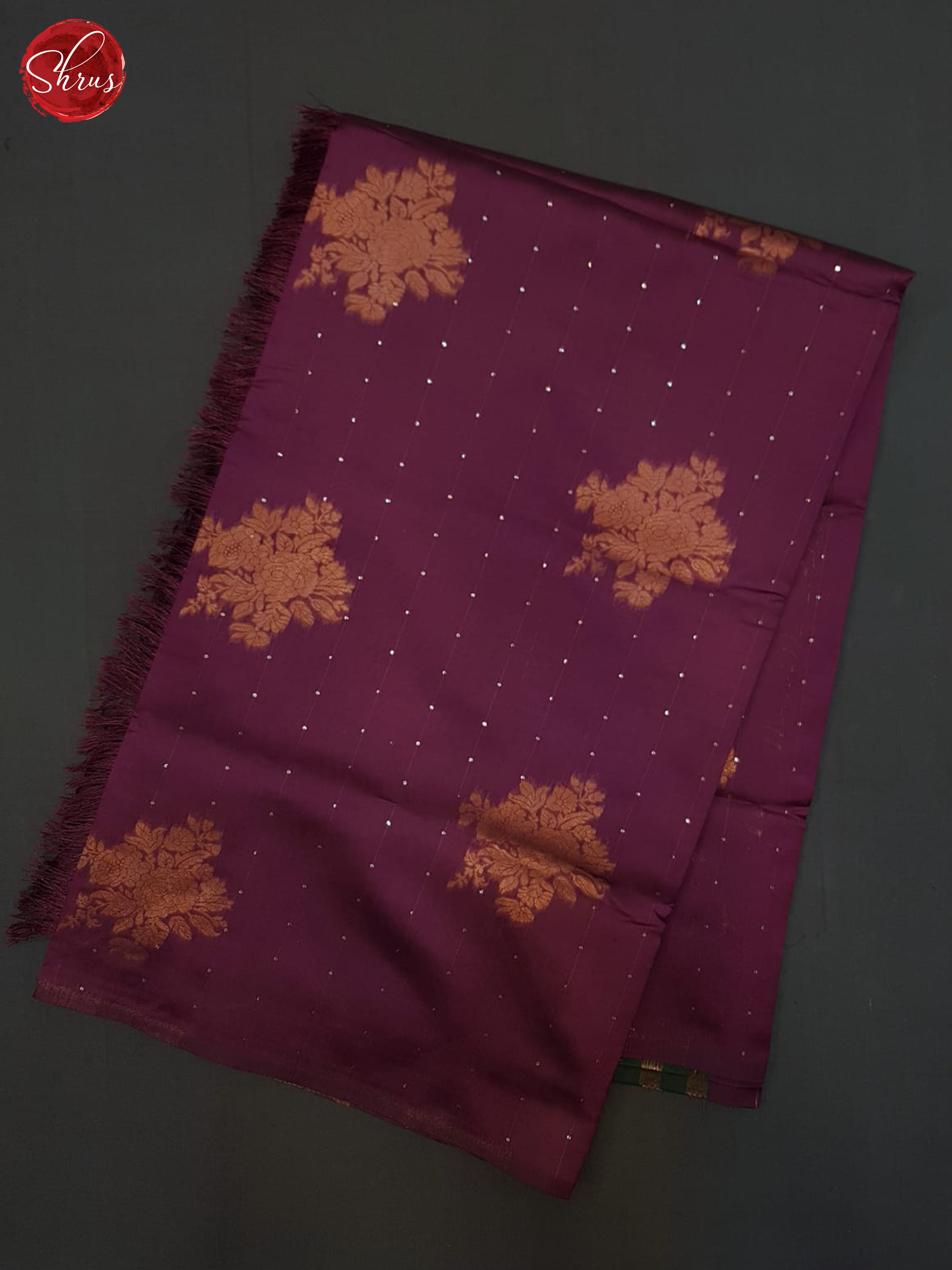Wine & Green- Semi Softsilk Saree - Shop on ShrusEternity.com