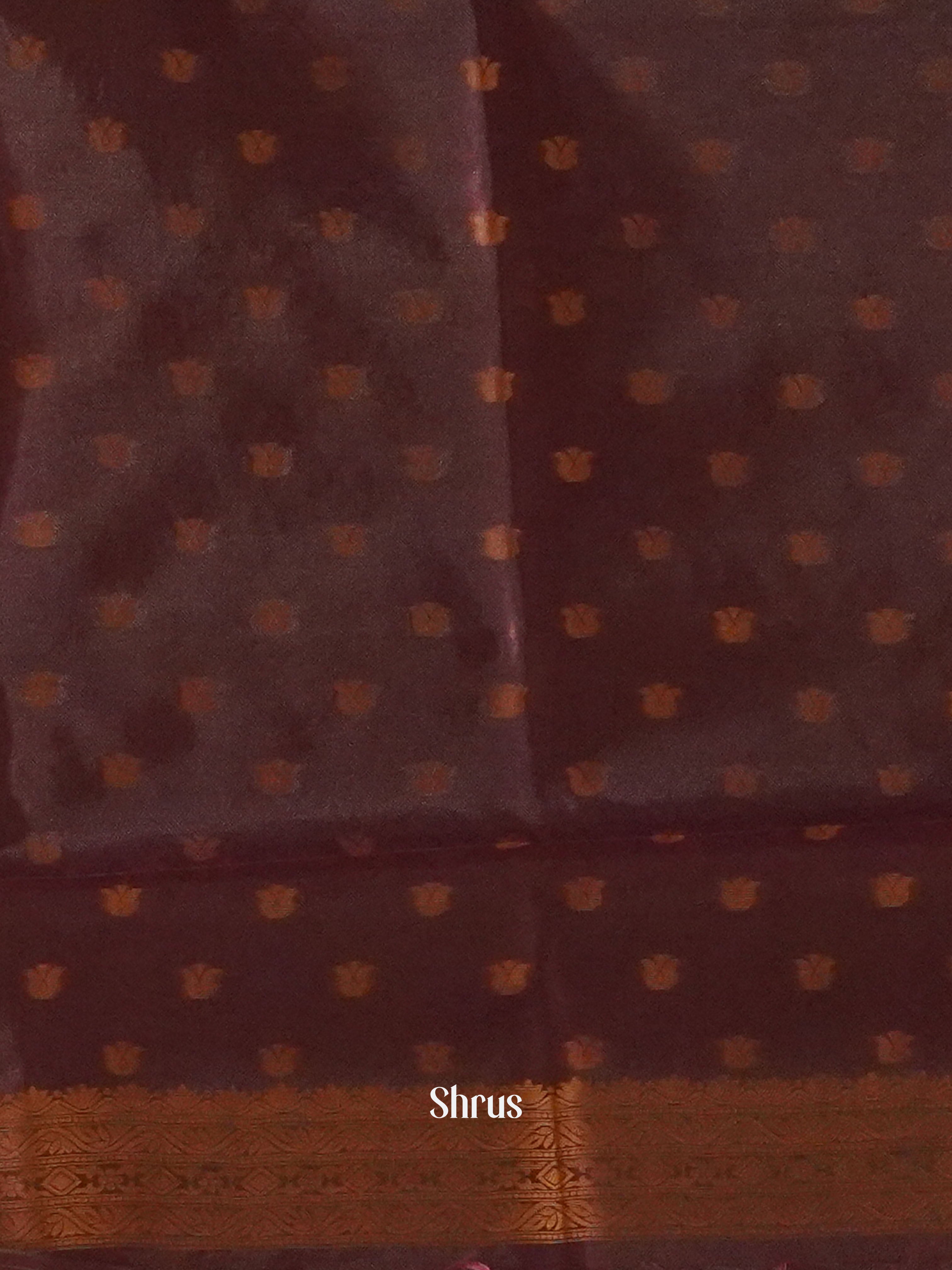 Blue & Arakku Maroon - Semi Softsilk Saree - Shop on ShrusEternity.com