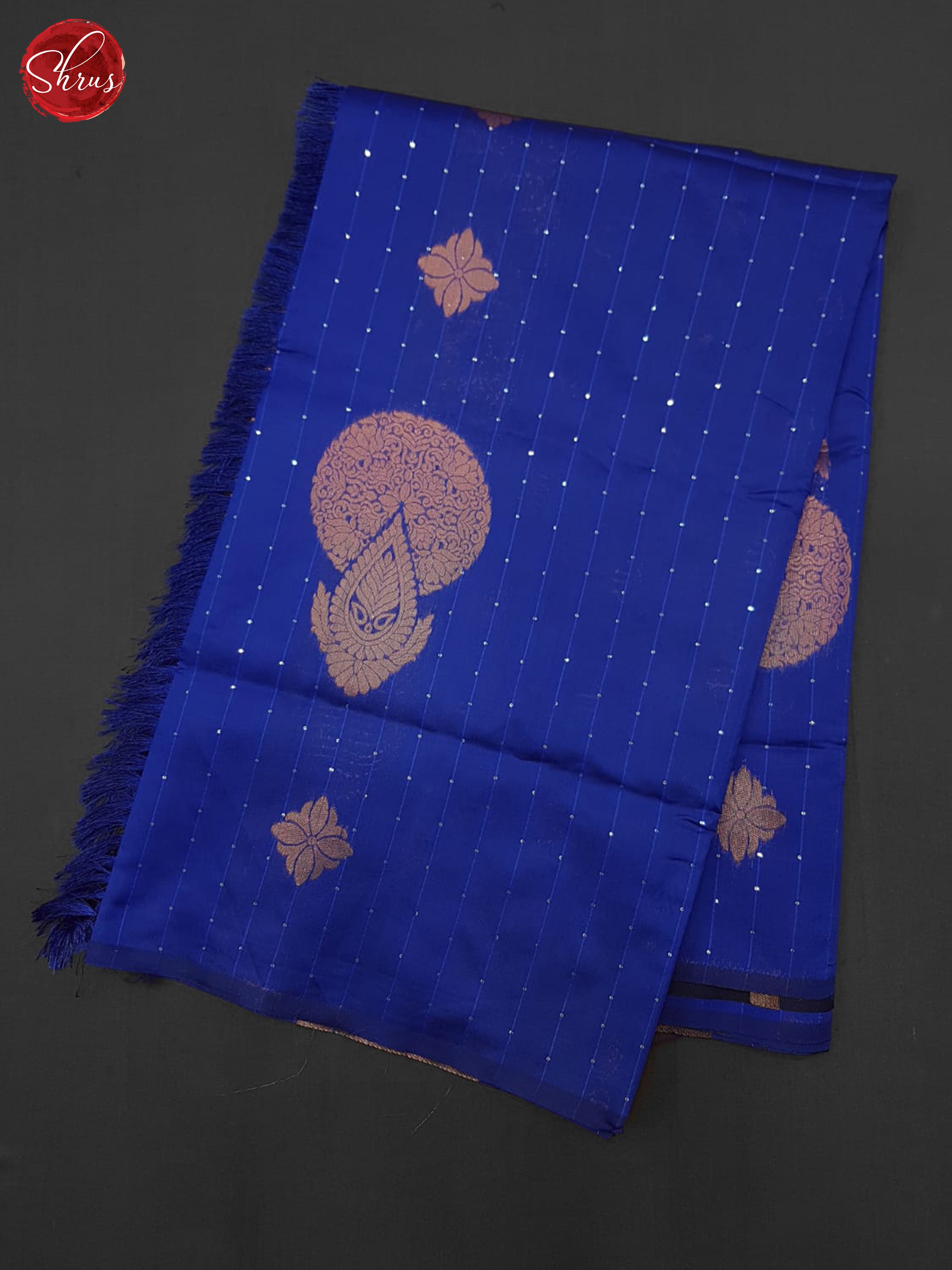 Blue & NAvy Blue - Semi Softsilk Saree - Shop on ShrusEternity.com