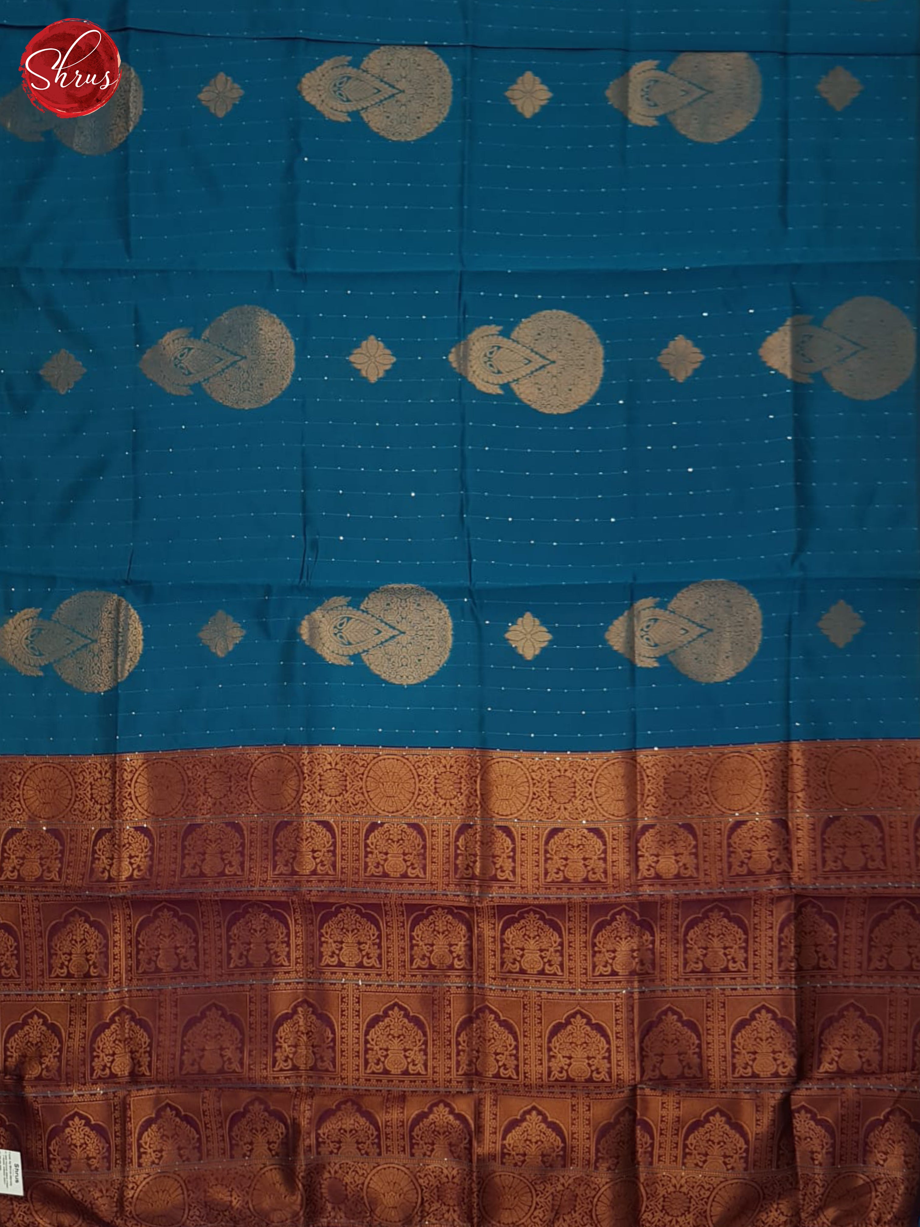 Blue & wine - Semi Softsilk Saree - Shop on ShrusEternity.com