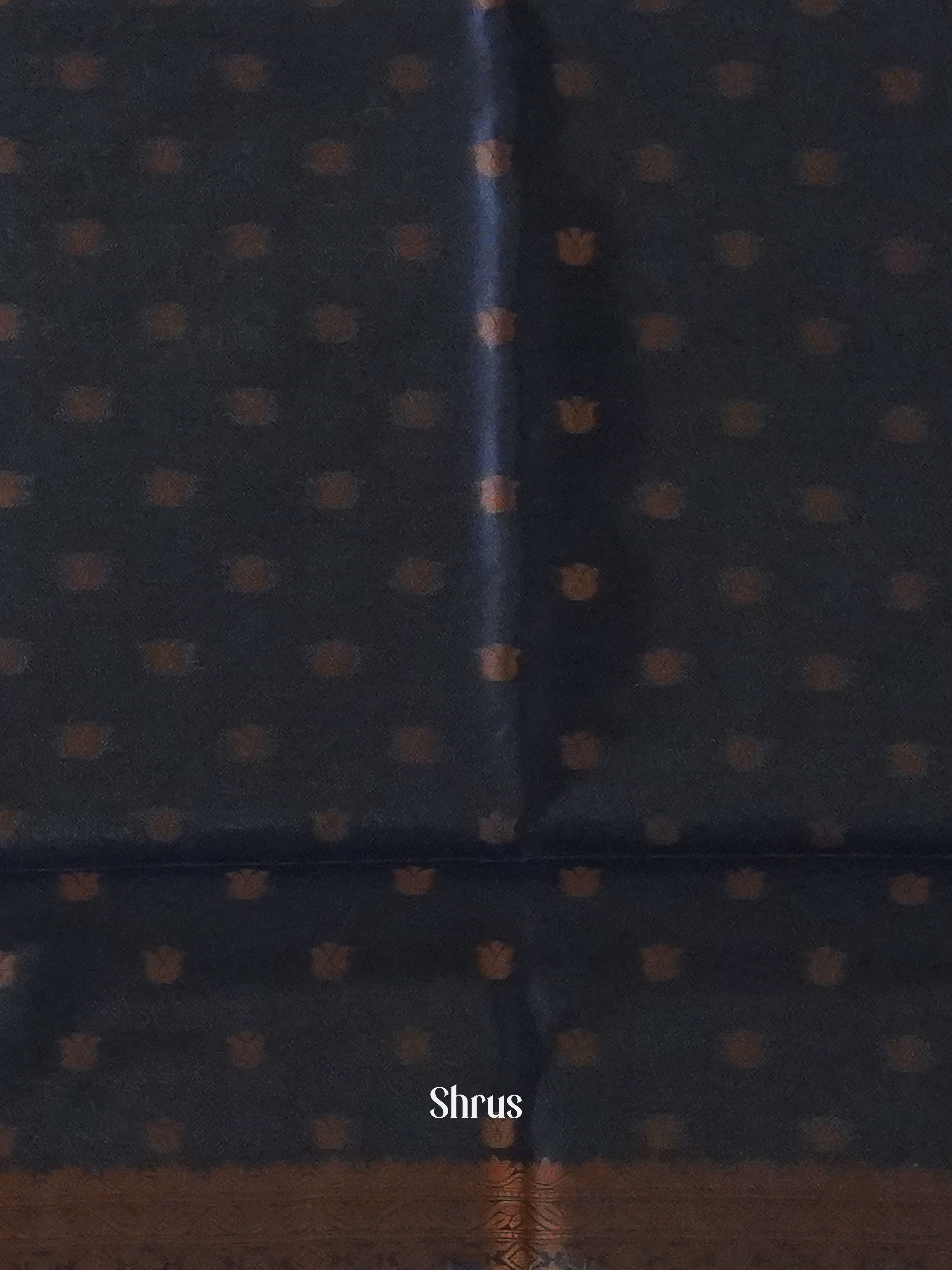 Grey & Blue - Semi Softsilk Saree - Shop on ShrusEternity.com