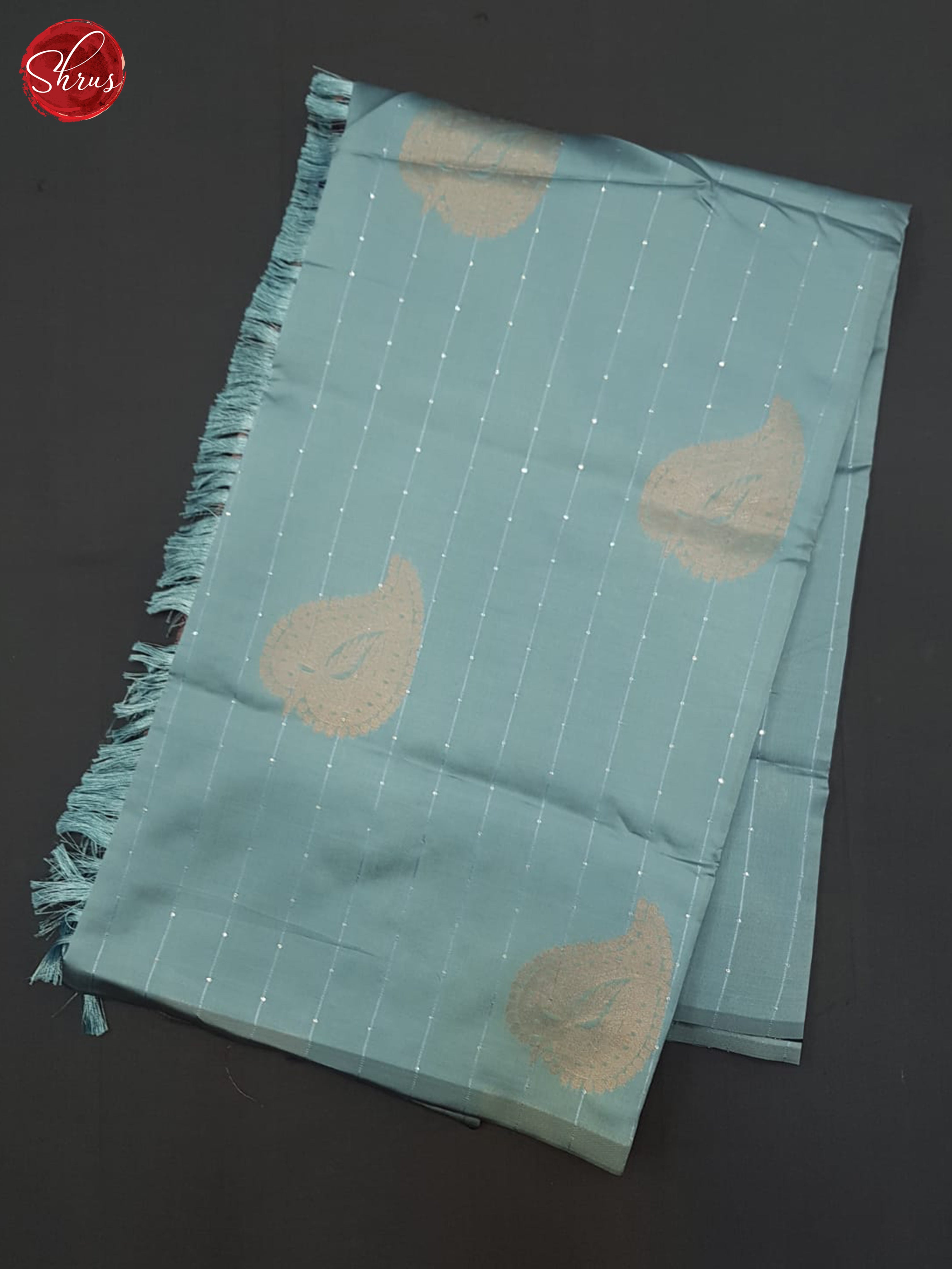 Pastel Blue & Blue - Semi Softsilk Saree - Shop on ShrusEternity.com