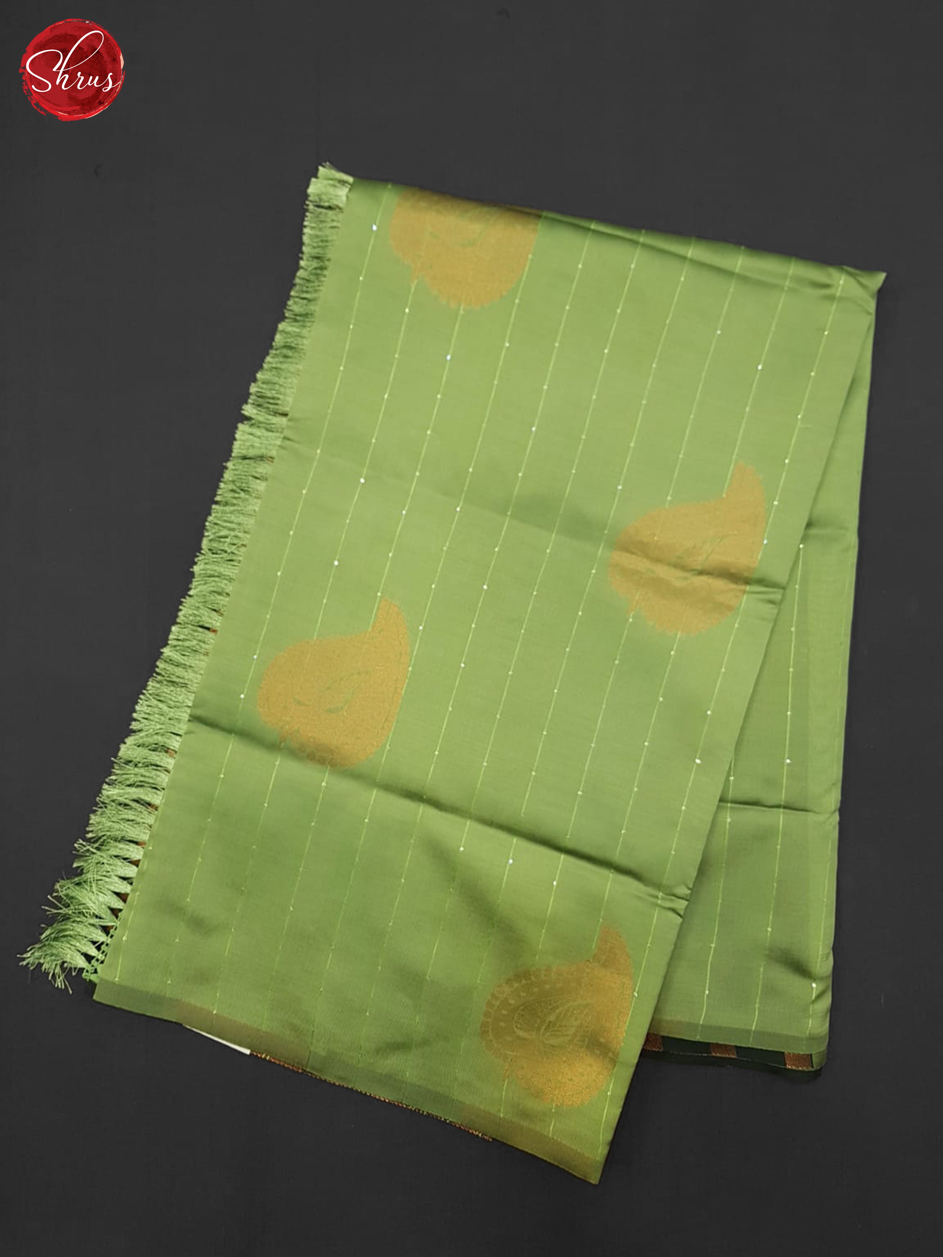 Light Green & Green - Semi Softsilk Saree - Shop on ShrusEternity.com