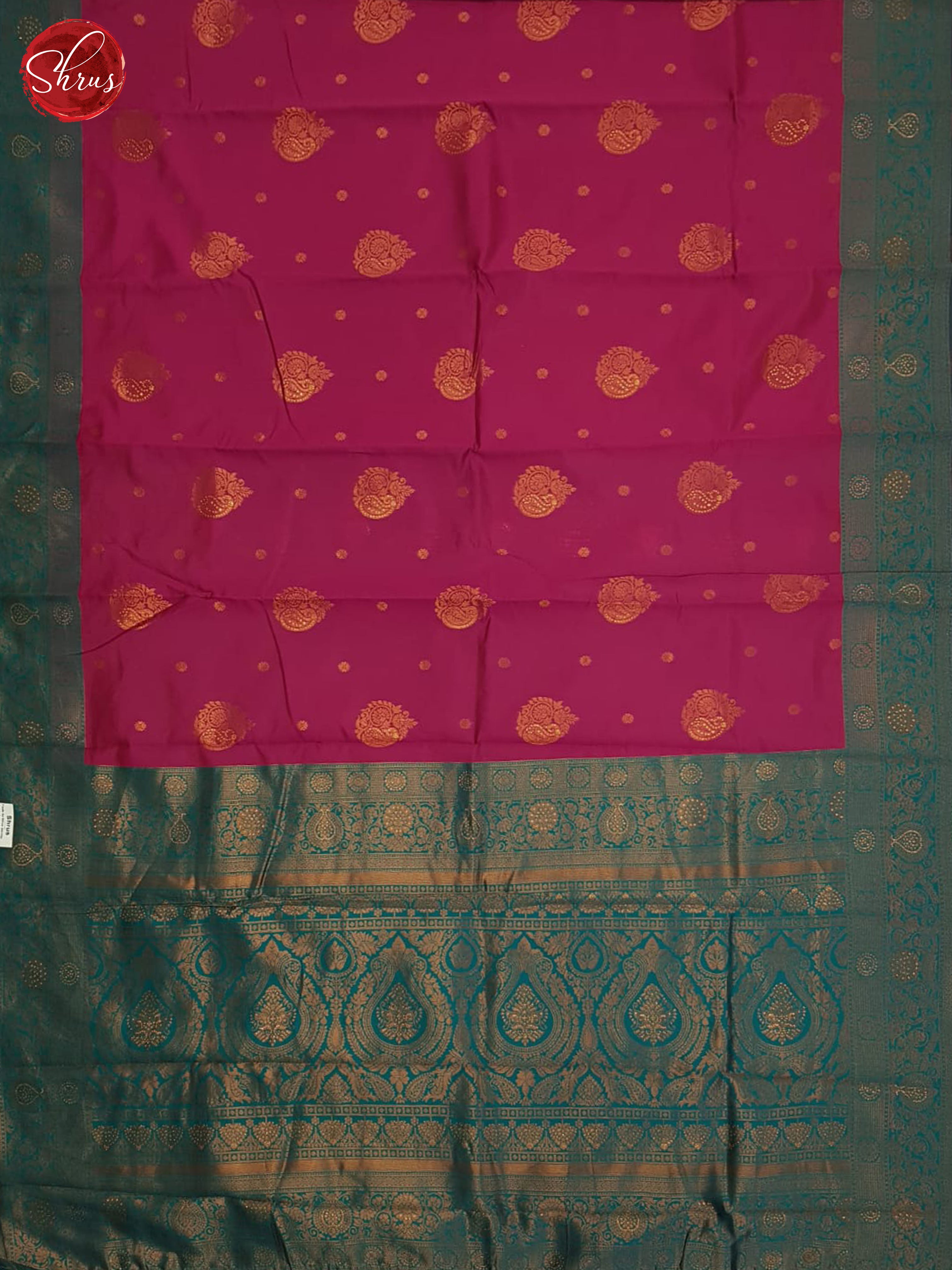 Pink And Green-Semi Kanchipuram Saree - Shop on ShrusEternity.com
