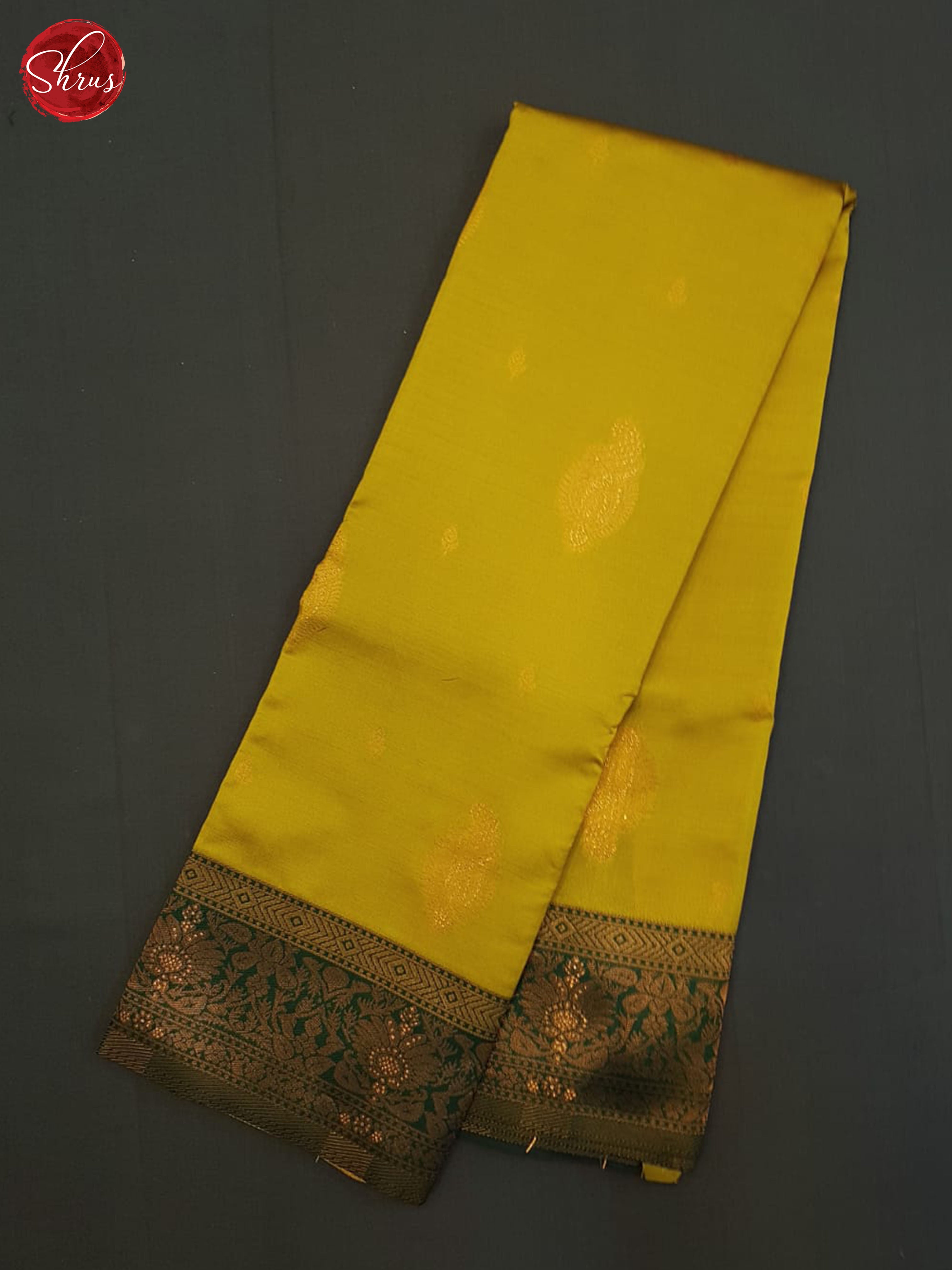 Mustard And Green-Semi kanhipuram Saree - Shop on ShrusEternity.com