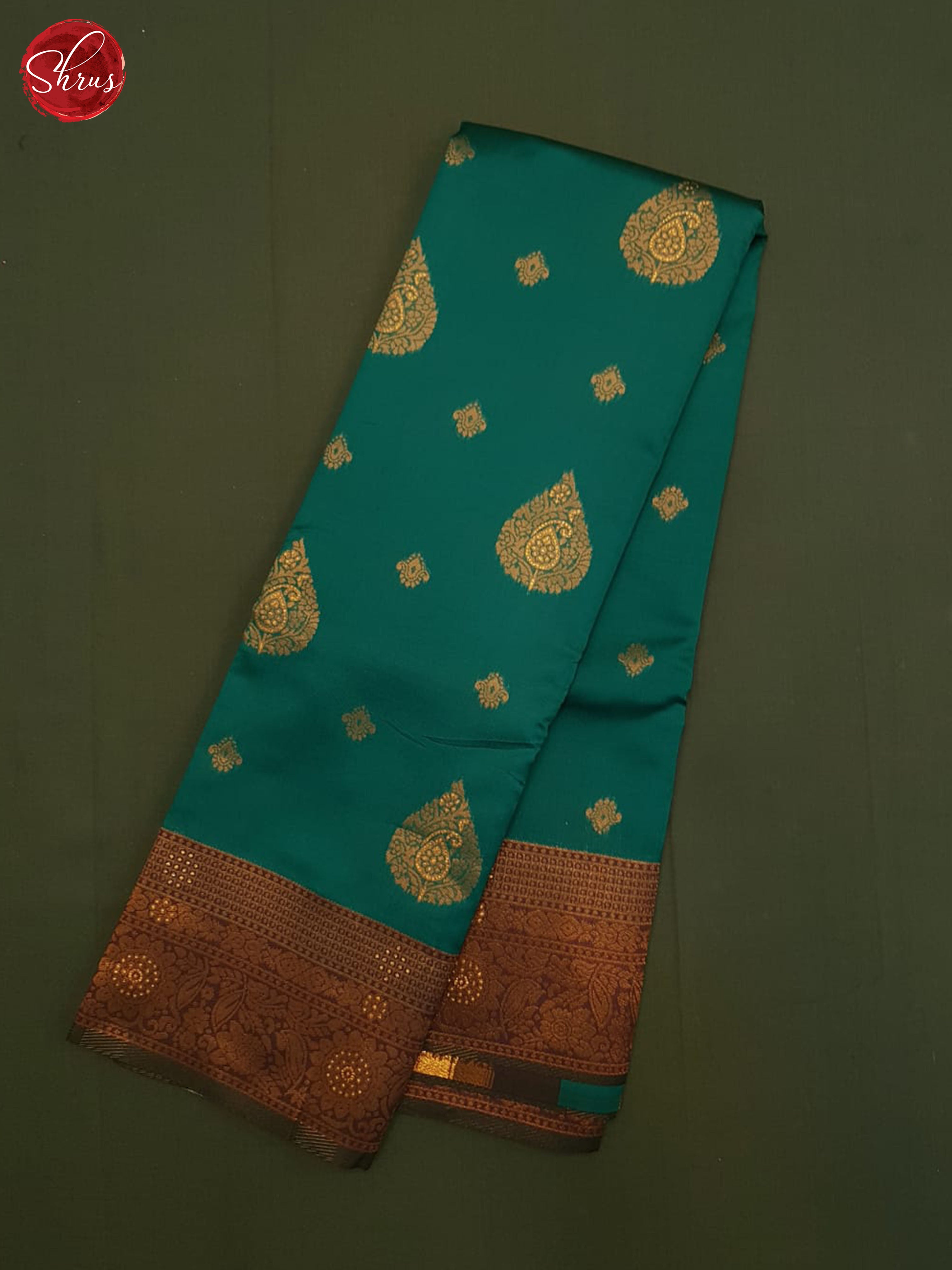 Green And Wine-Semi Kanchipuram Saree - Shop on ShrusEternity.com