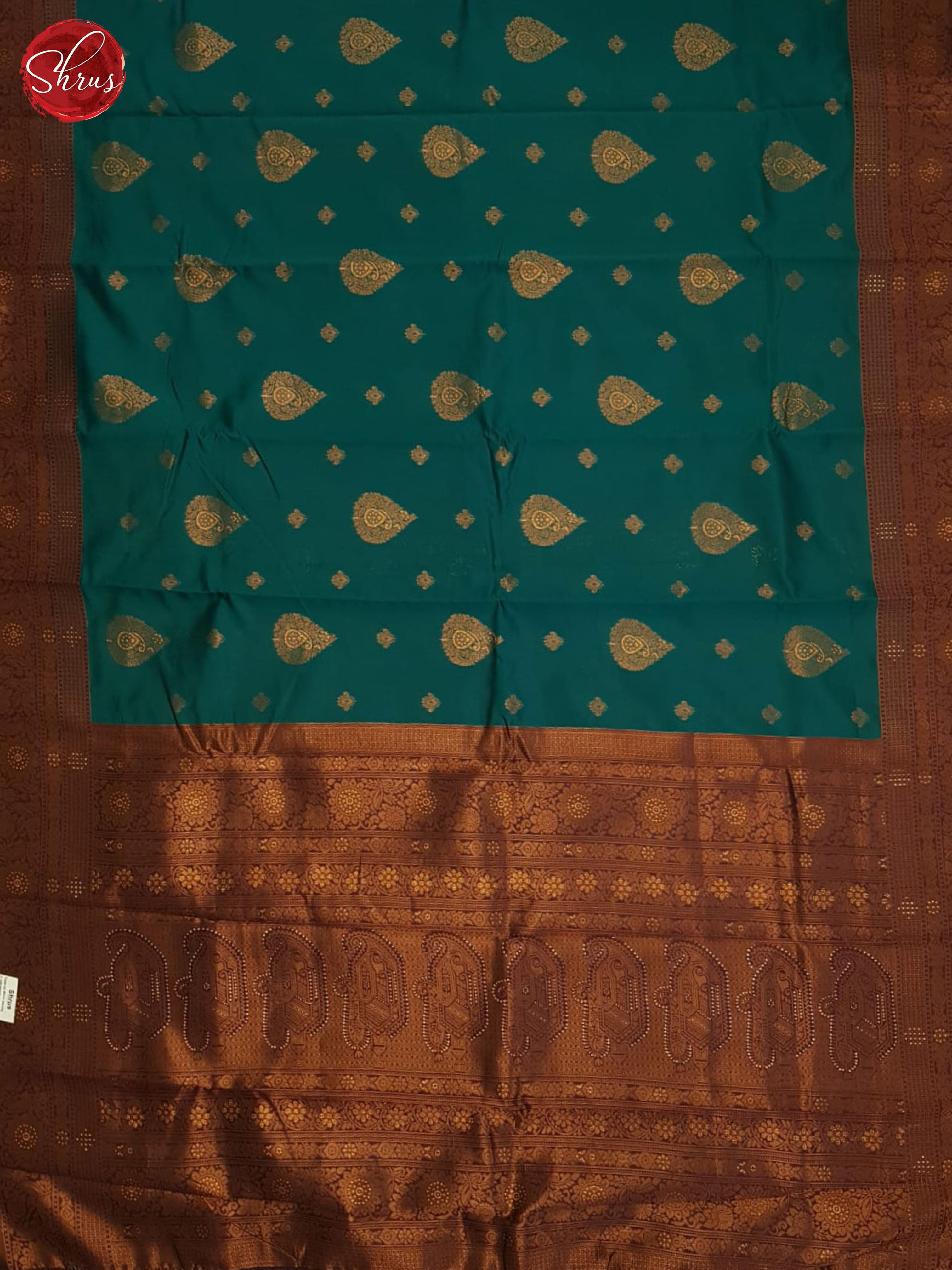 Green And Wine-Semi Kanchipuram Saree - Shop on ShrusEternity.com