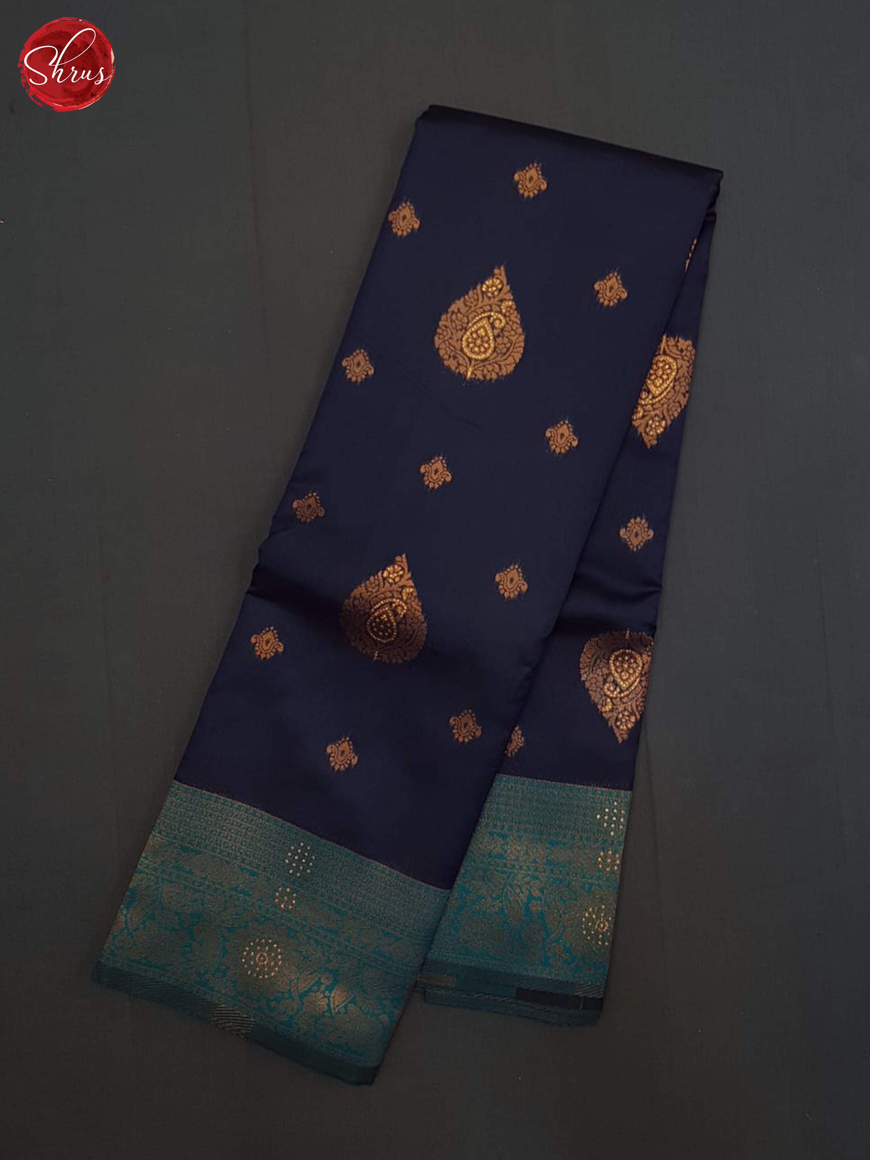 Blue And Green-Semi Kanchipuram saree - Shop on ShrusEternity.com