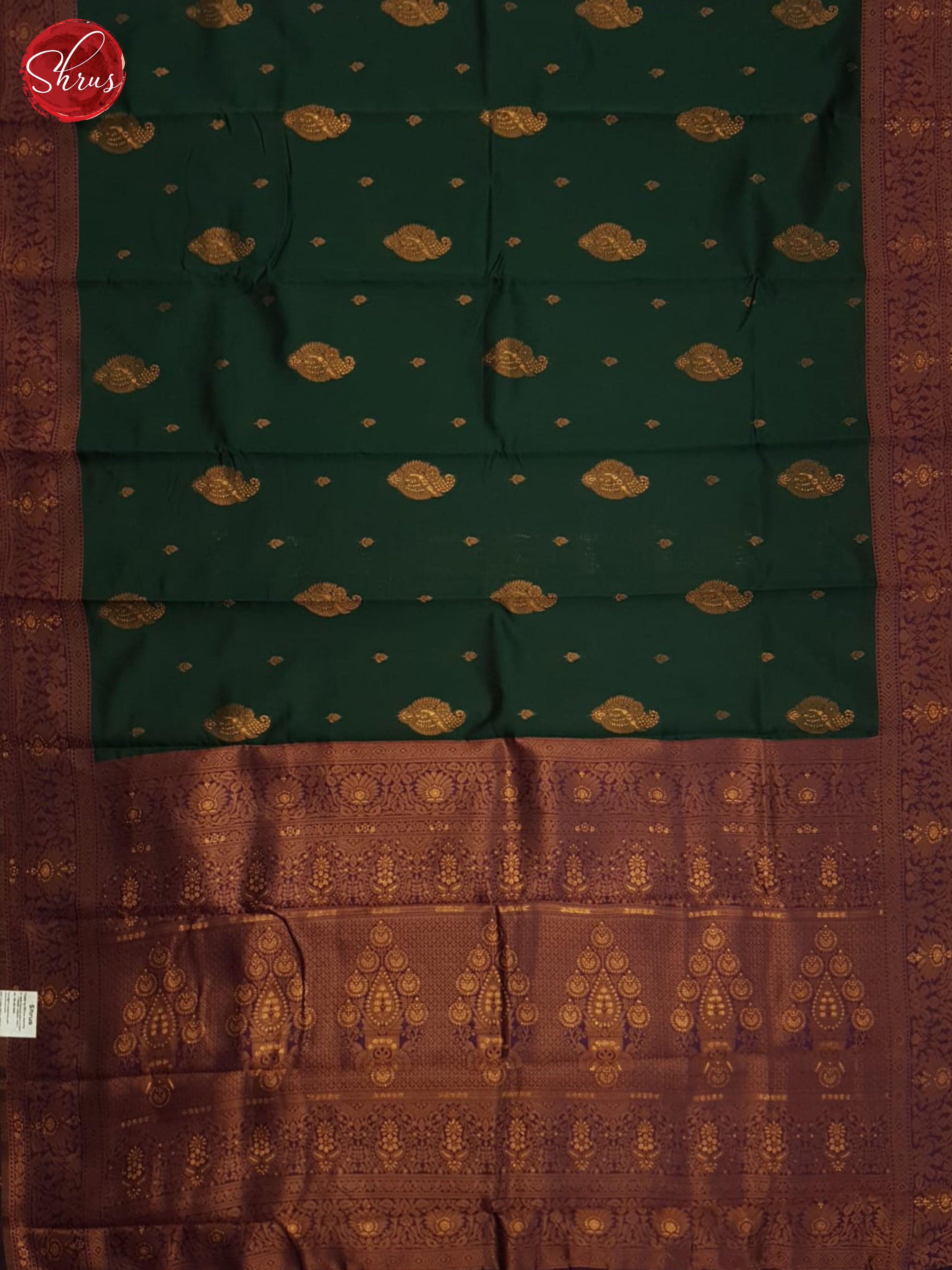 Green And Purple-Semi Kanchipuram Saree - Shop on ShrusEternity.com