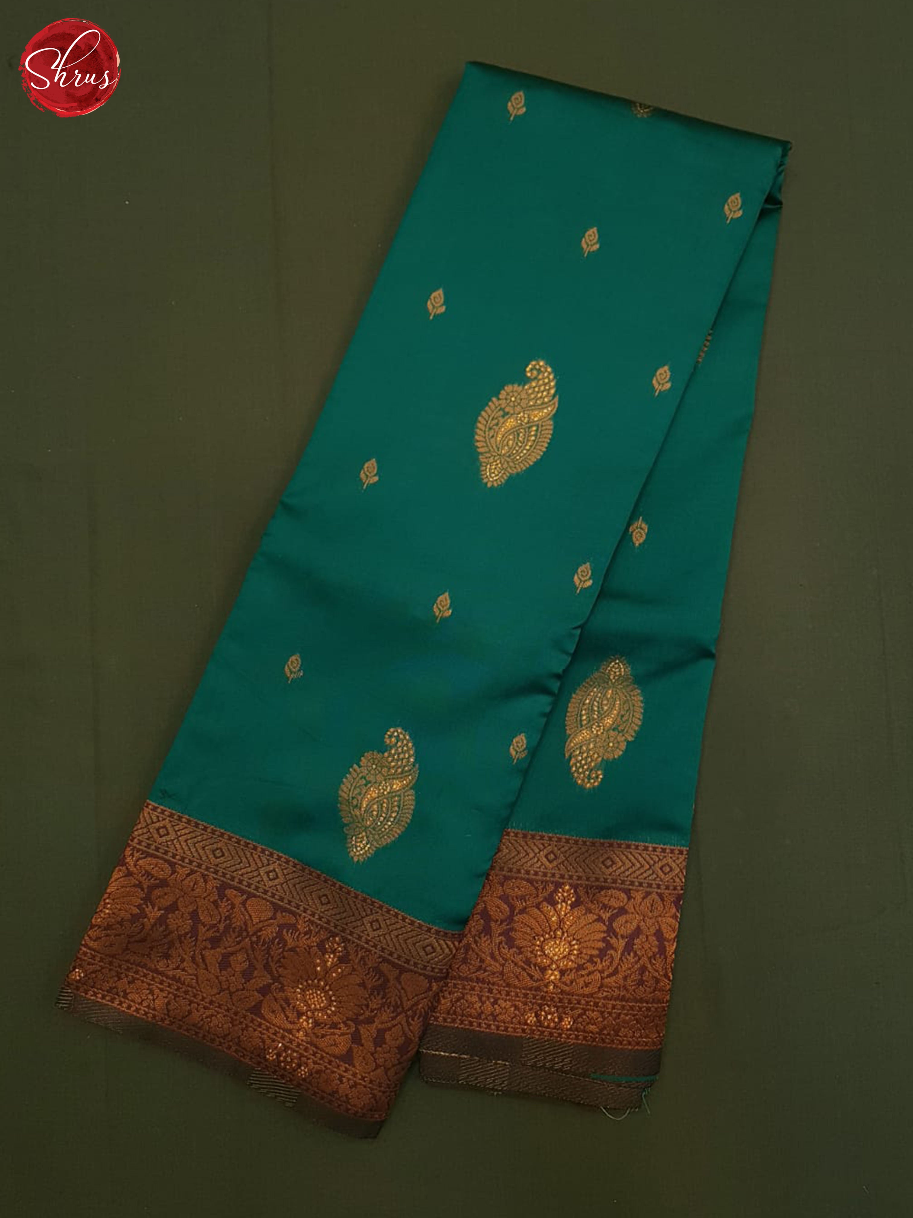 Green And Purple-Semi kanchipuram Saree - Shop on ShrusEternity.com