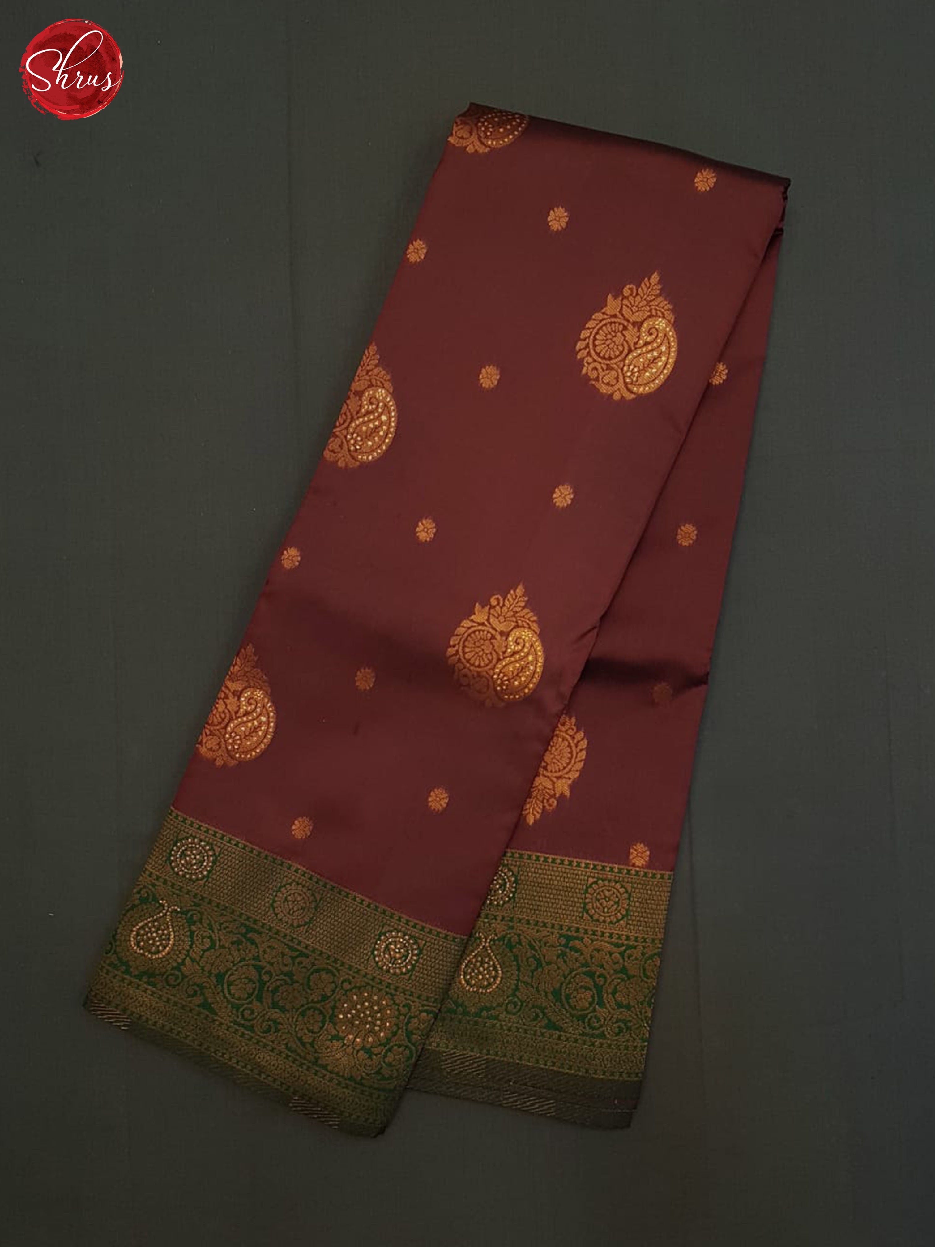 Arakku Maroon And Green-Semi Kanchipuram saree - Shop on ShrusEternity.com