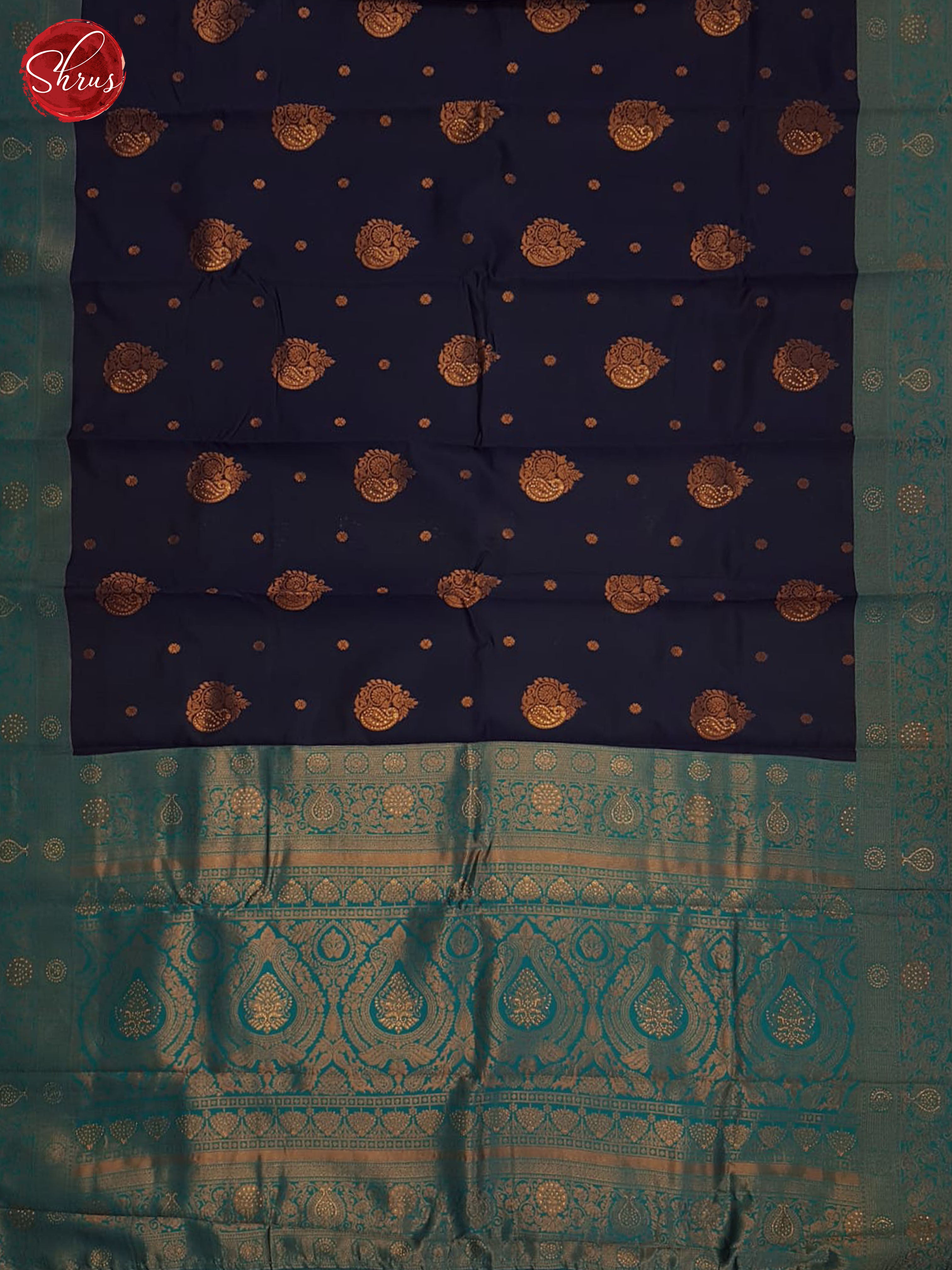 Blue And Green-Semi Kanchipuram Saree - Shop on ShrusEternity.com
