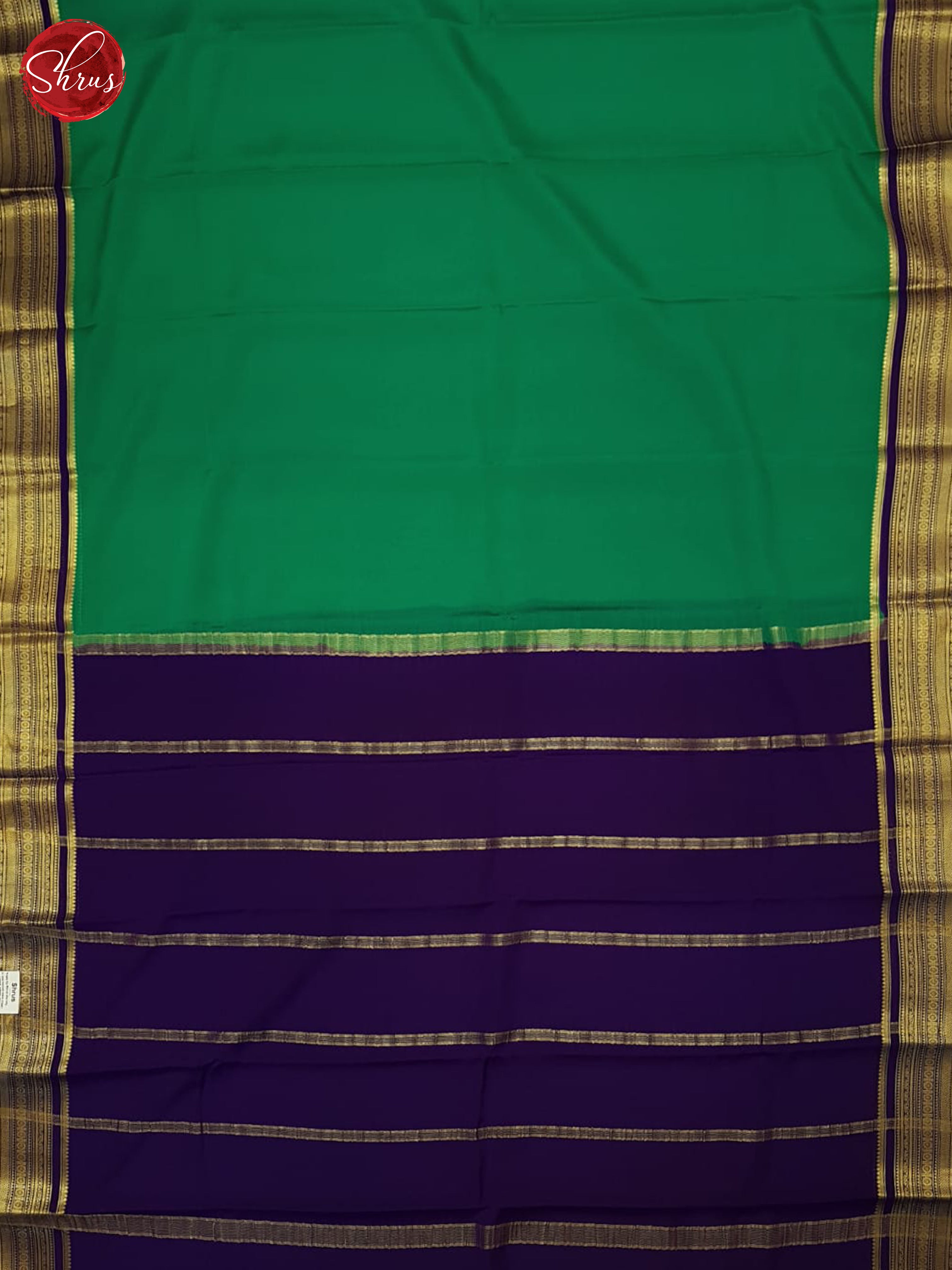 Green & Purple - Mysore Silk Saree - Shop on ShrusEternity.com