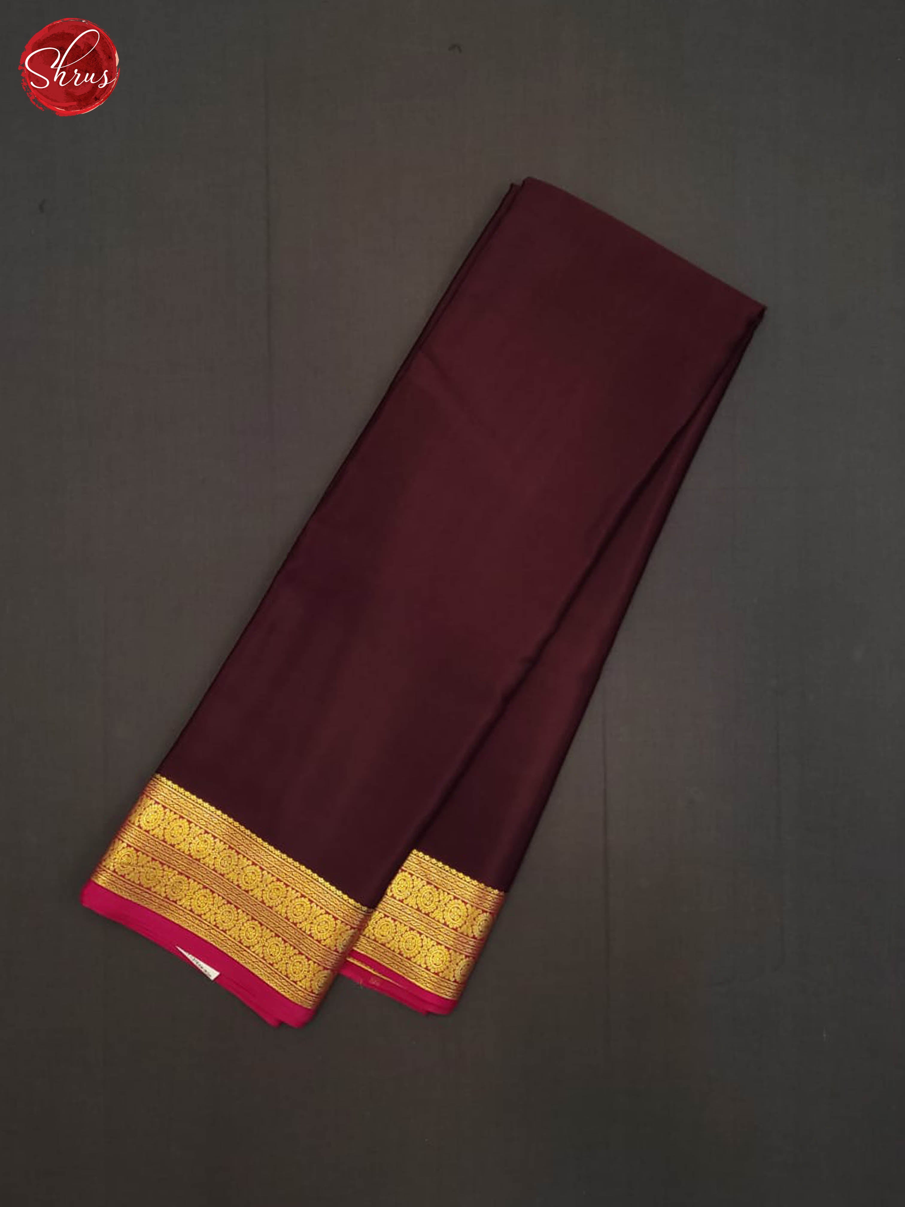 Brown and pink- Mysore Silk Saree - Shop on ShrusEternity.com