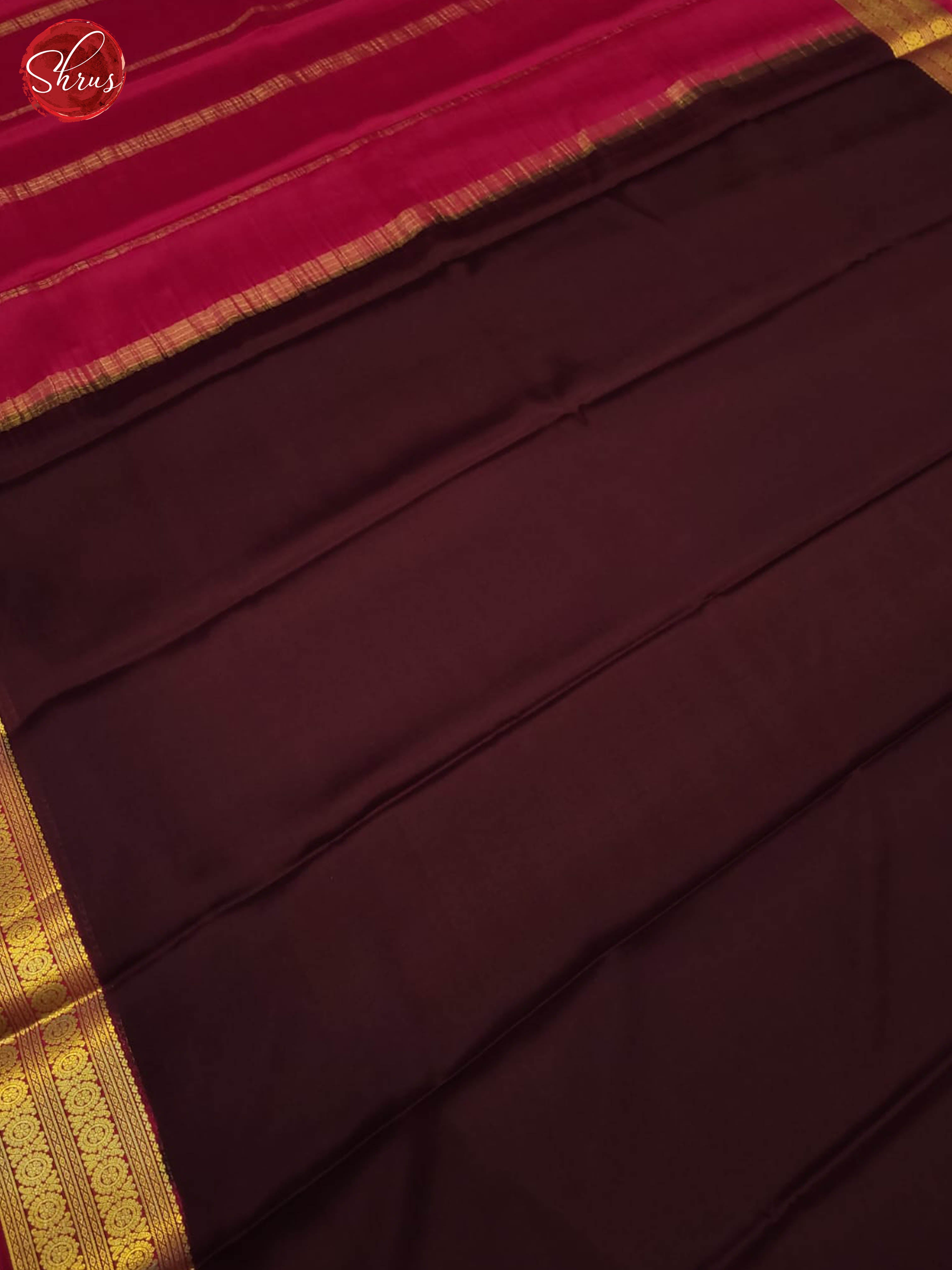 Brown and pink- Mysore Silk Saree - Shop on ShrusEternity.com