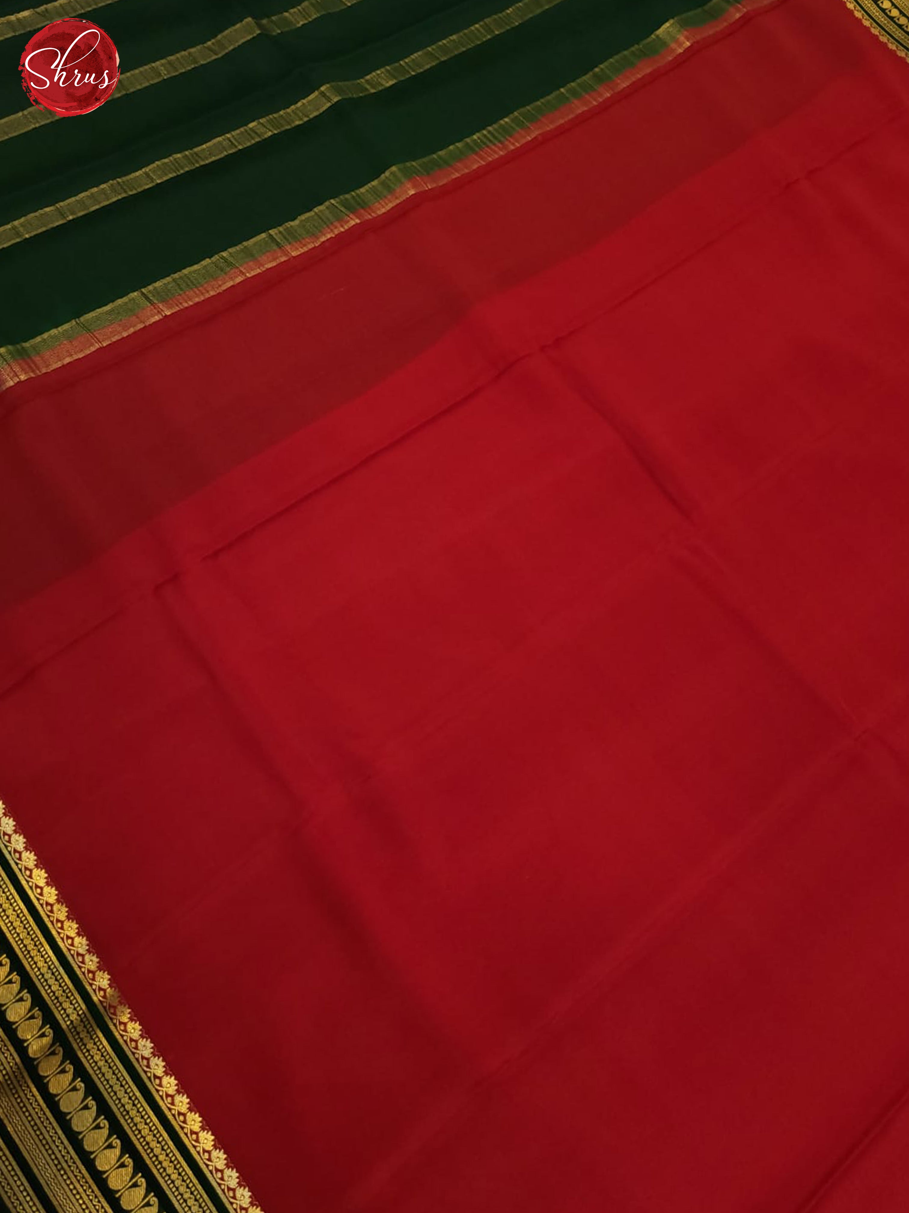 Red and Green- Mysore Silk Saree - Shop on ShrusEternity.com