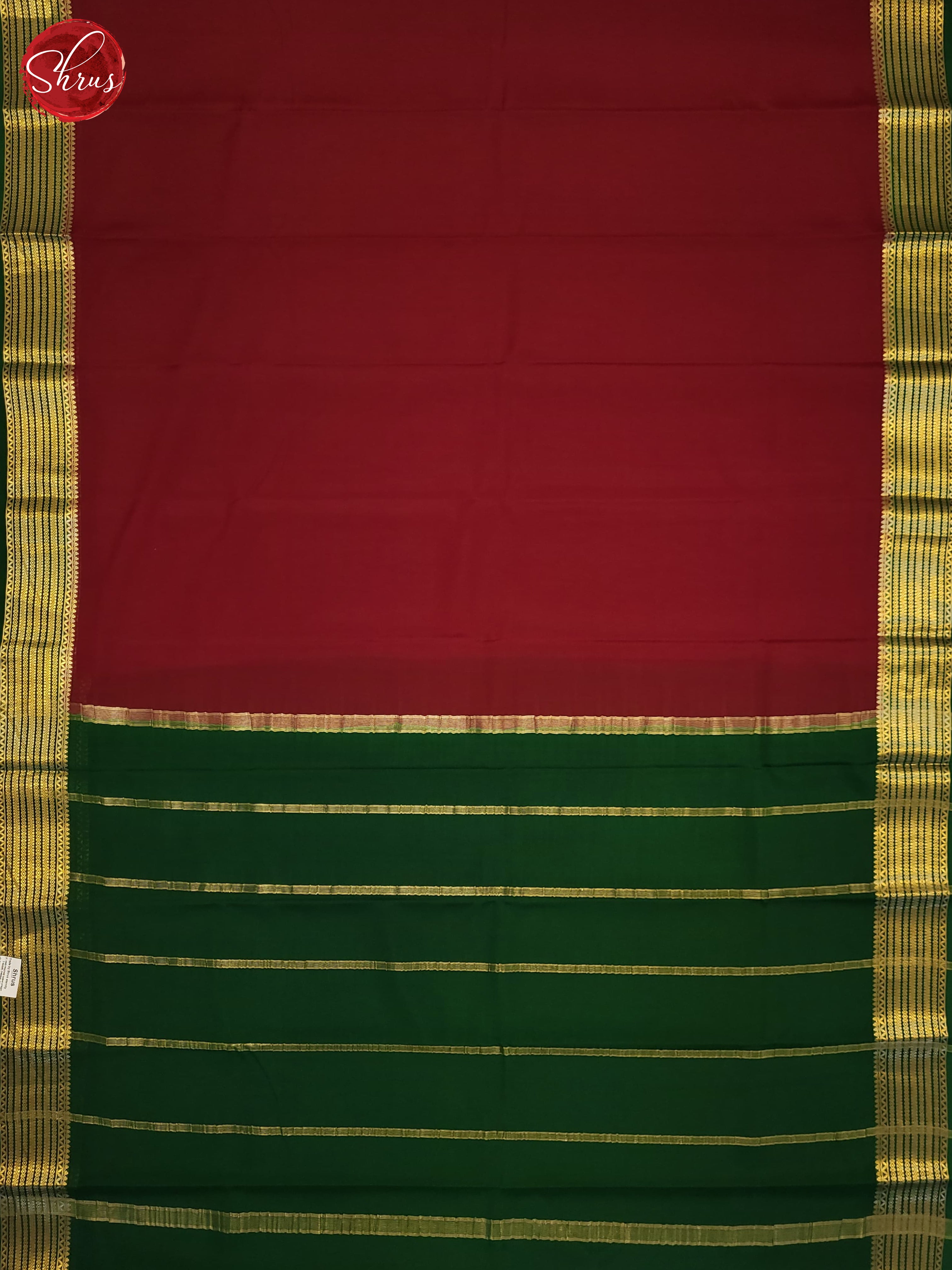 Red & Green- Mysore Silk Saree - Shop on ShrusEternity.com