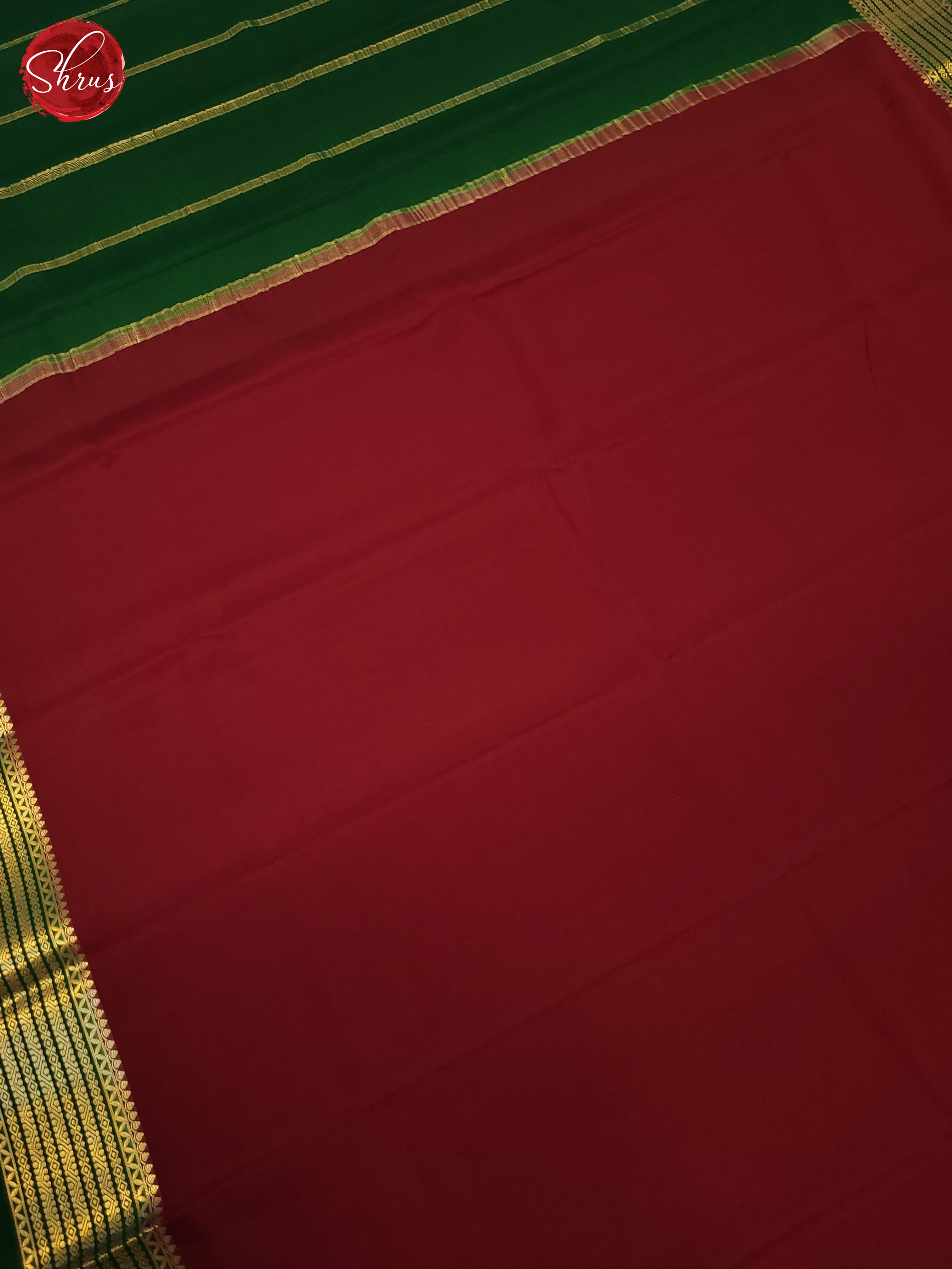 Red & Green- Mysore Silk Saree - Shop on ShrusEternity.com