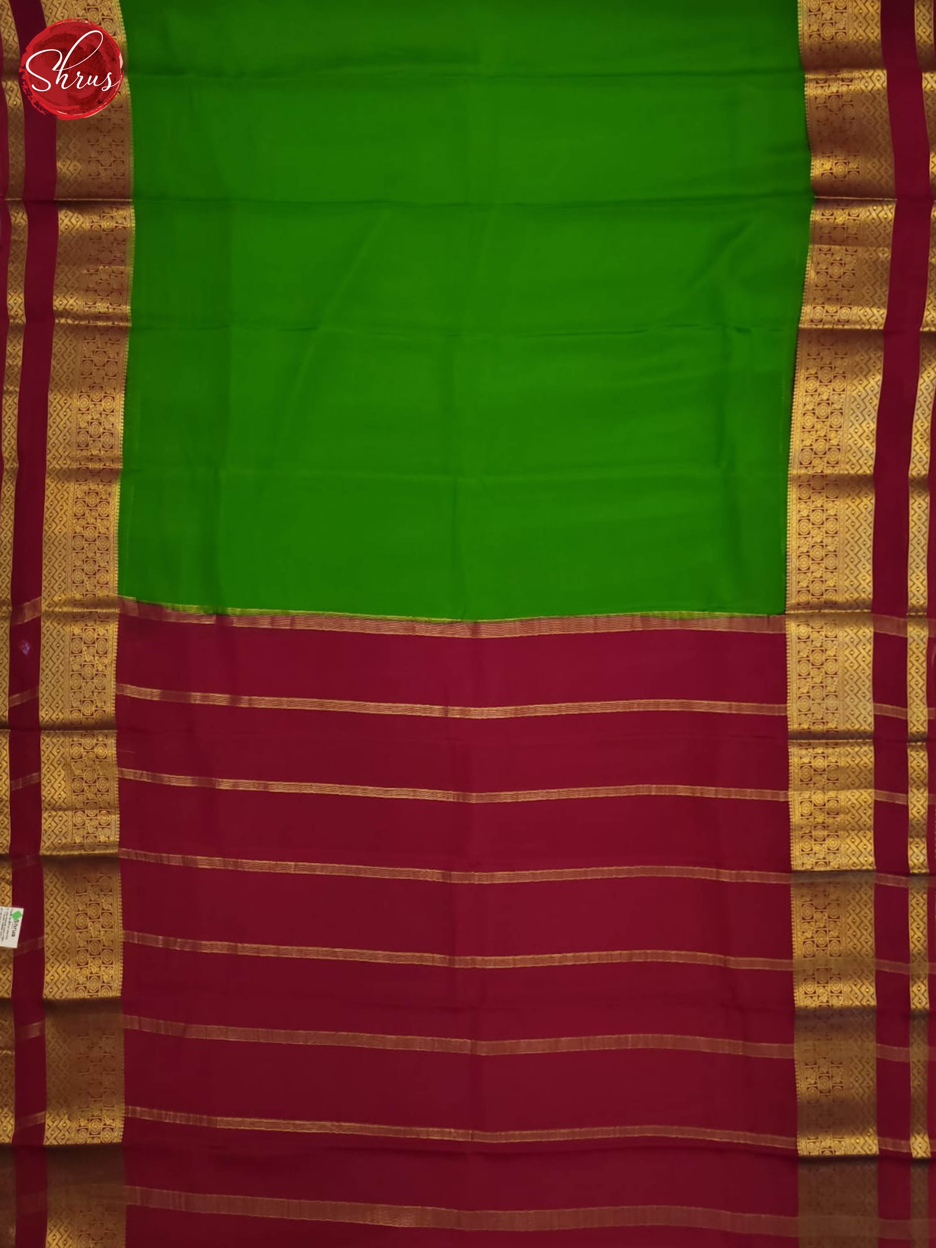 Green and pink- Mysore Silk Saree - Shop on ShrusEternity.com