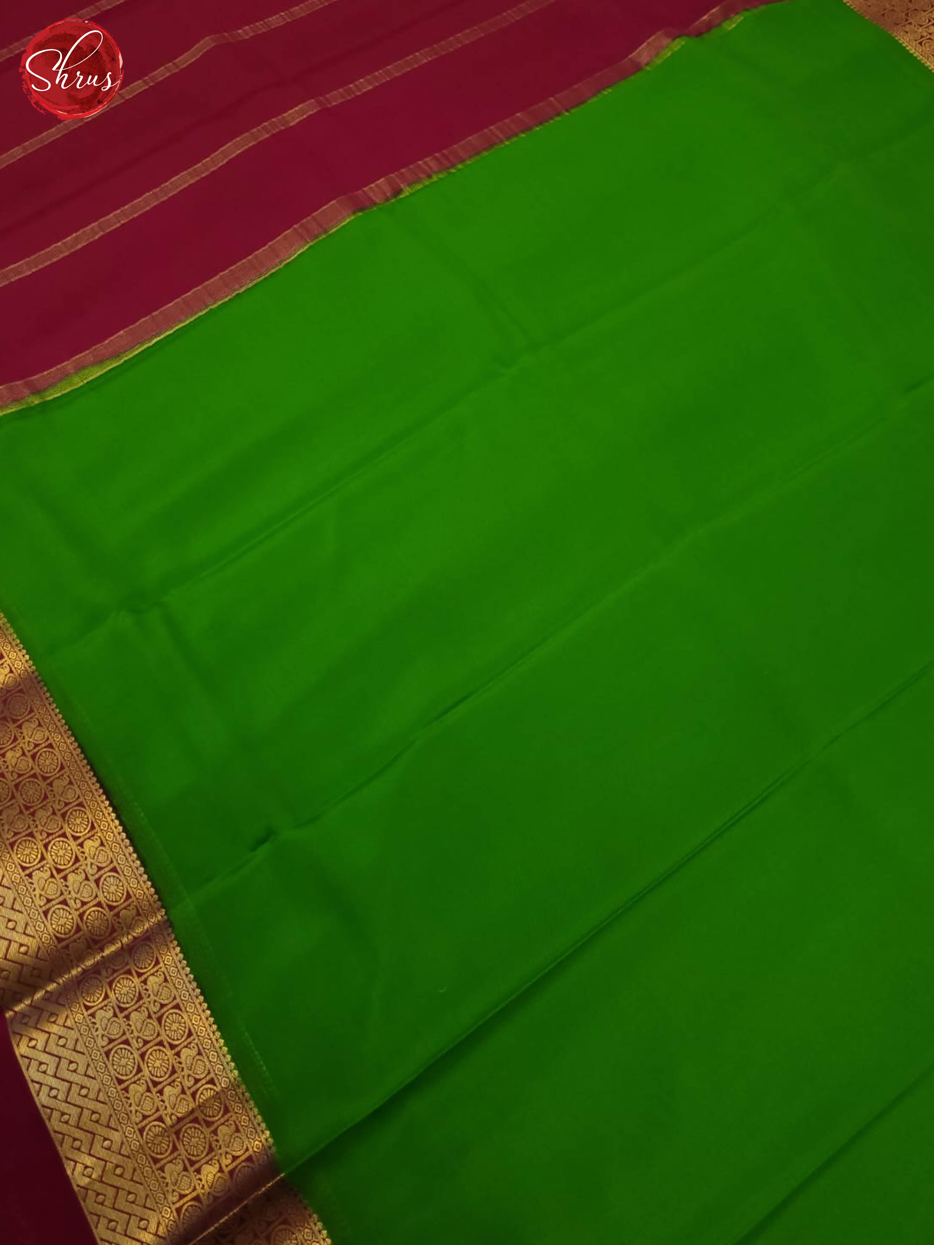 Green and pink- Mysore Silk Saree - Shop on ShrusEternity.com