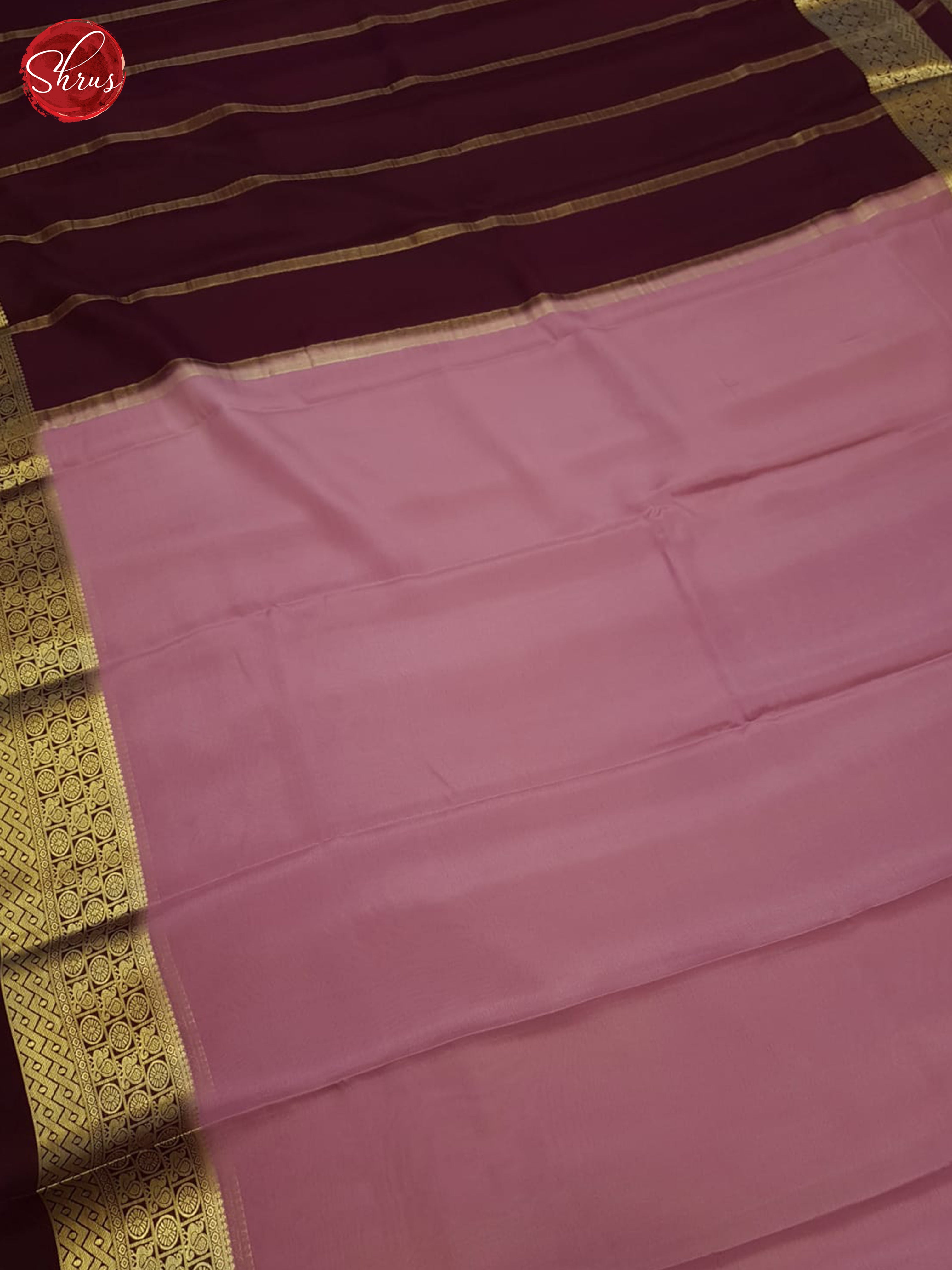 Pink & Maroon - Mysore Silk Saree - Shop on ShrusEternity.com
