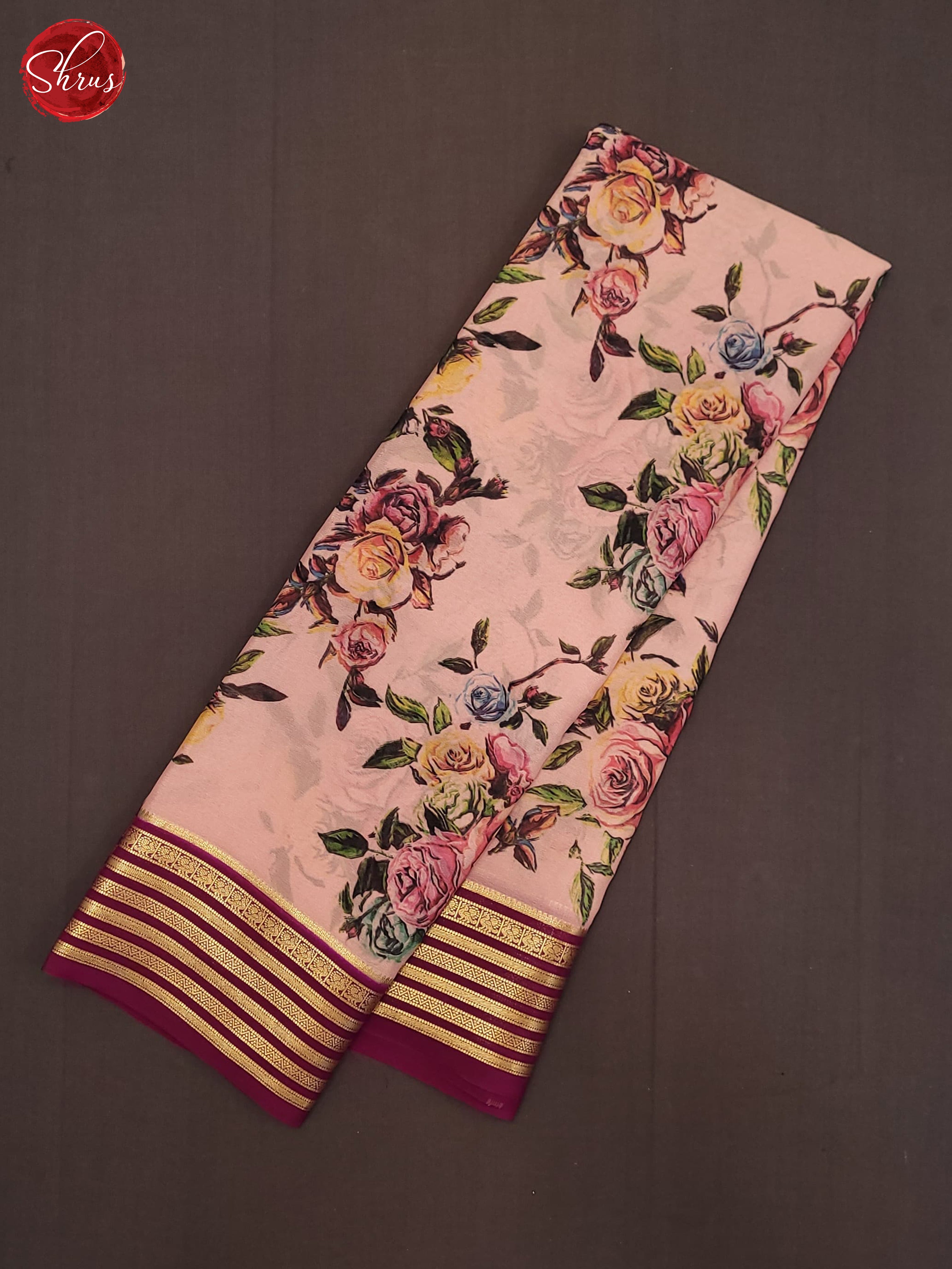 Baby Pink & Purple - Mysore Silk Saree - Shop on ShrusEternity.com