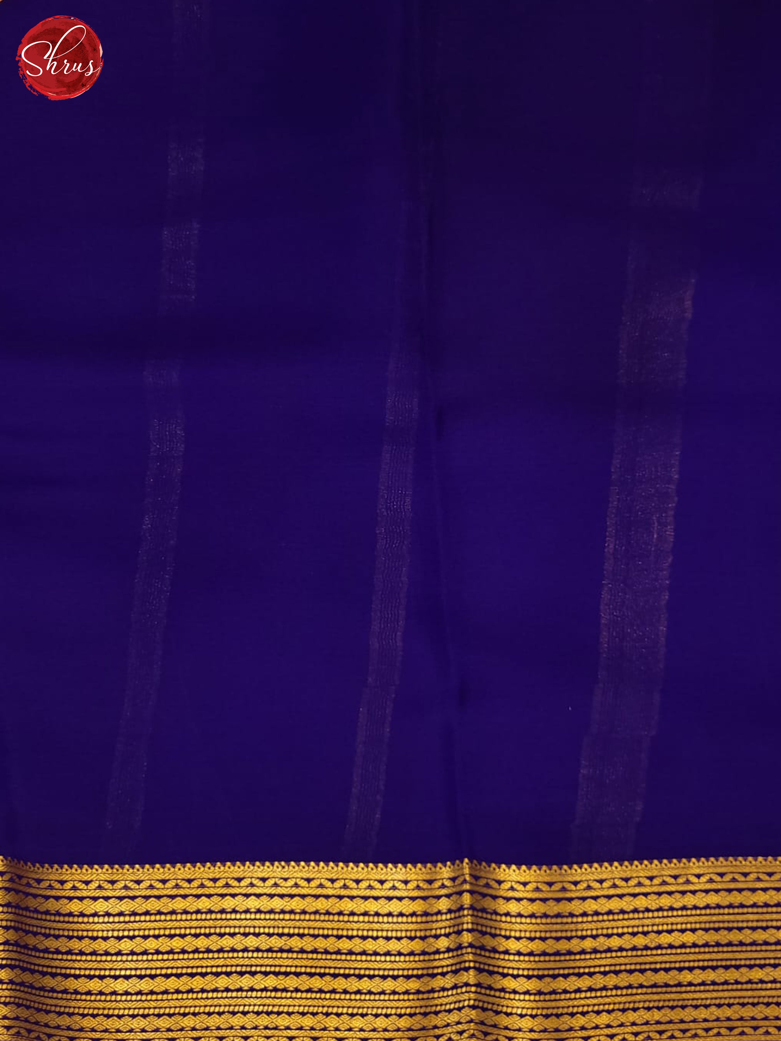 cream and Blue- Mysore silk Saree - Shop on ShrusEternity.com