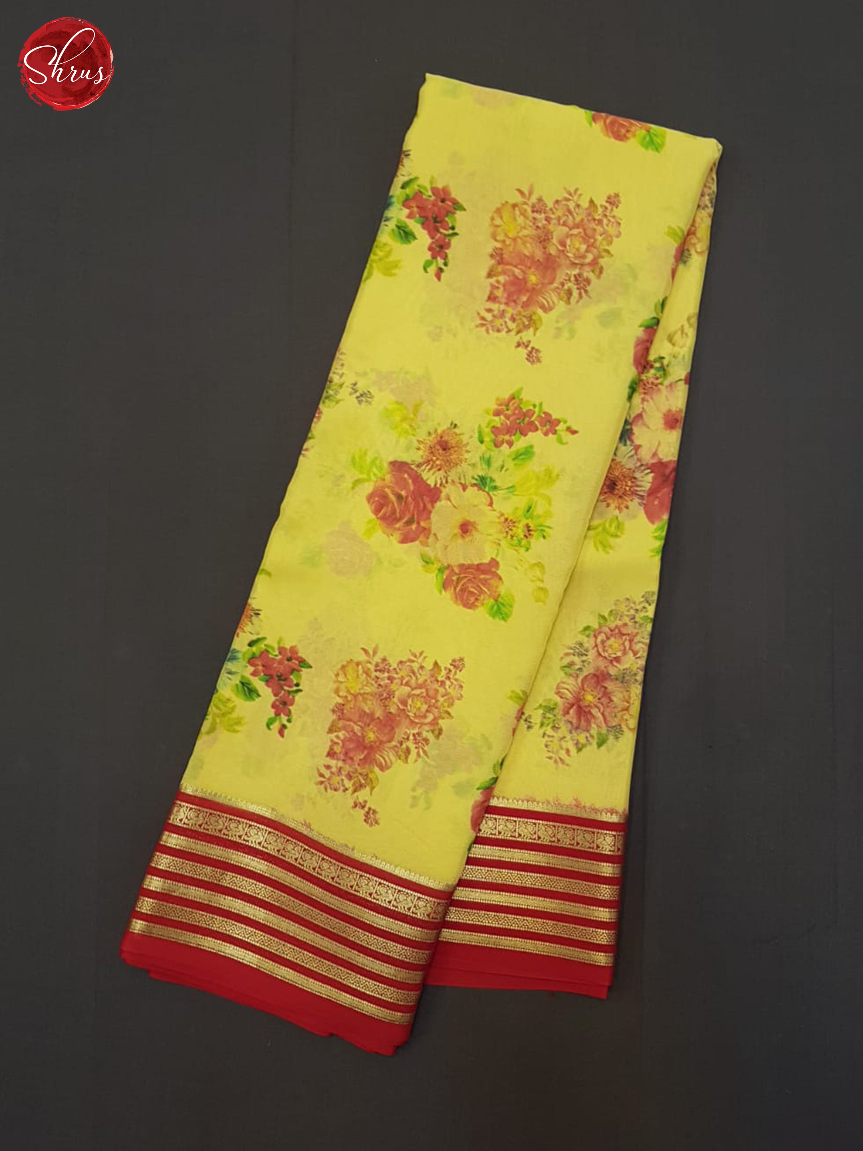 Yellow And Red- Mysore Silk Saree - Shop on ShrusEternity.com