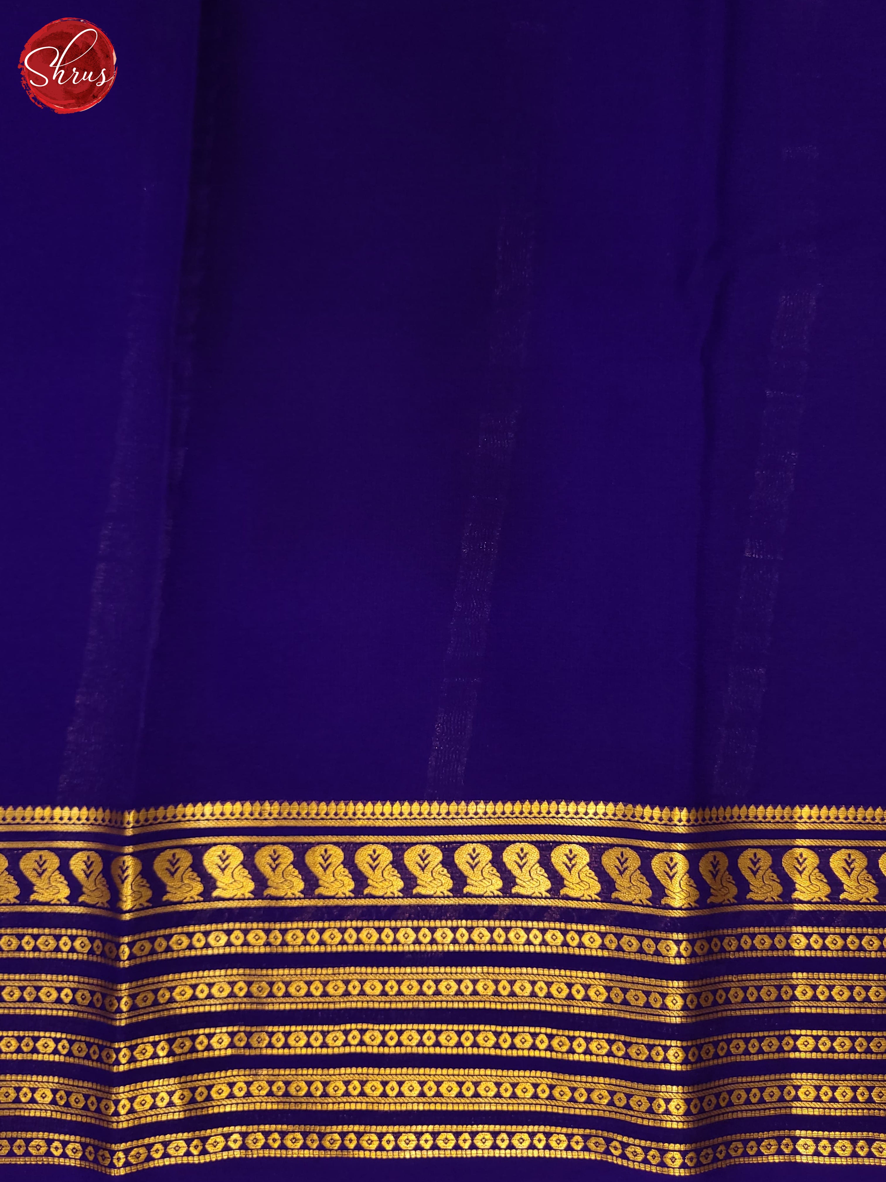 Cream & Blue - Mysore Silk Saree - Shop on ShrusEternity.com