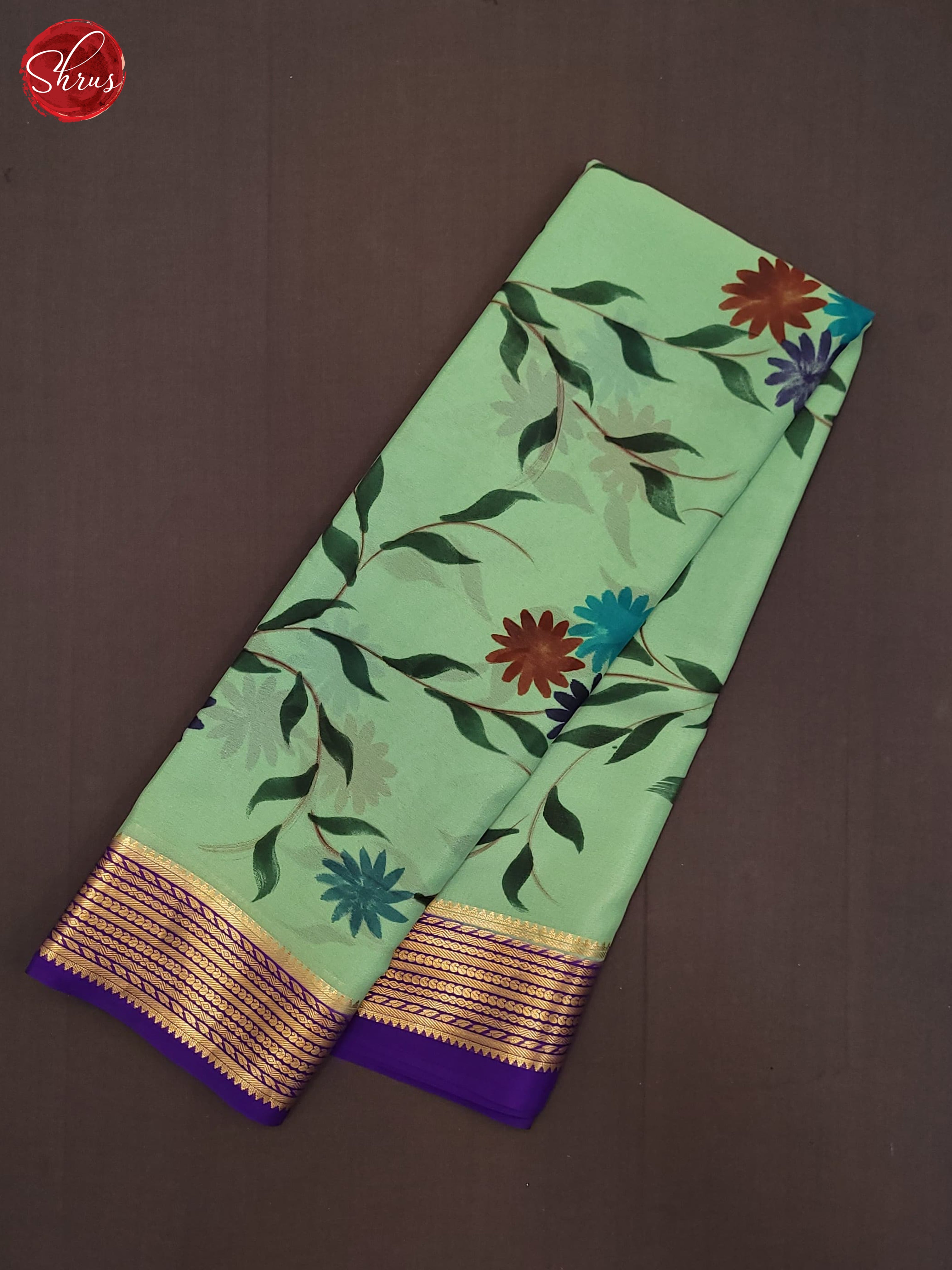 Green & Purple- Mysore Silk Saree - Shop on ShrusEternity.com