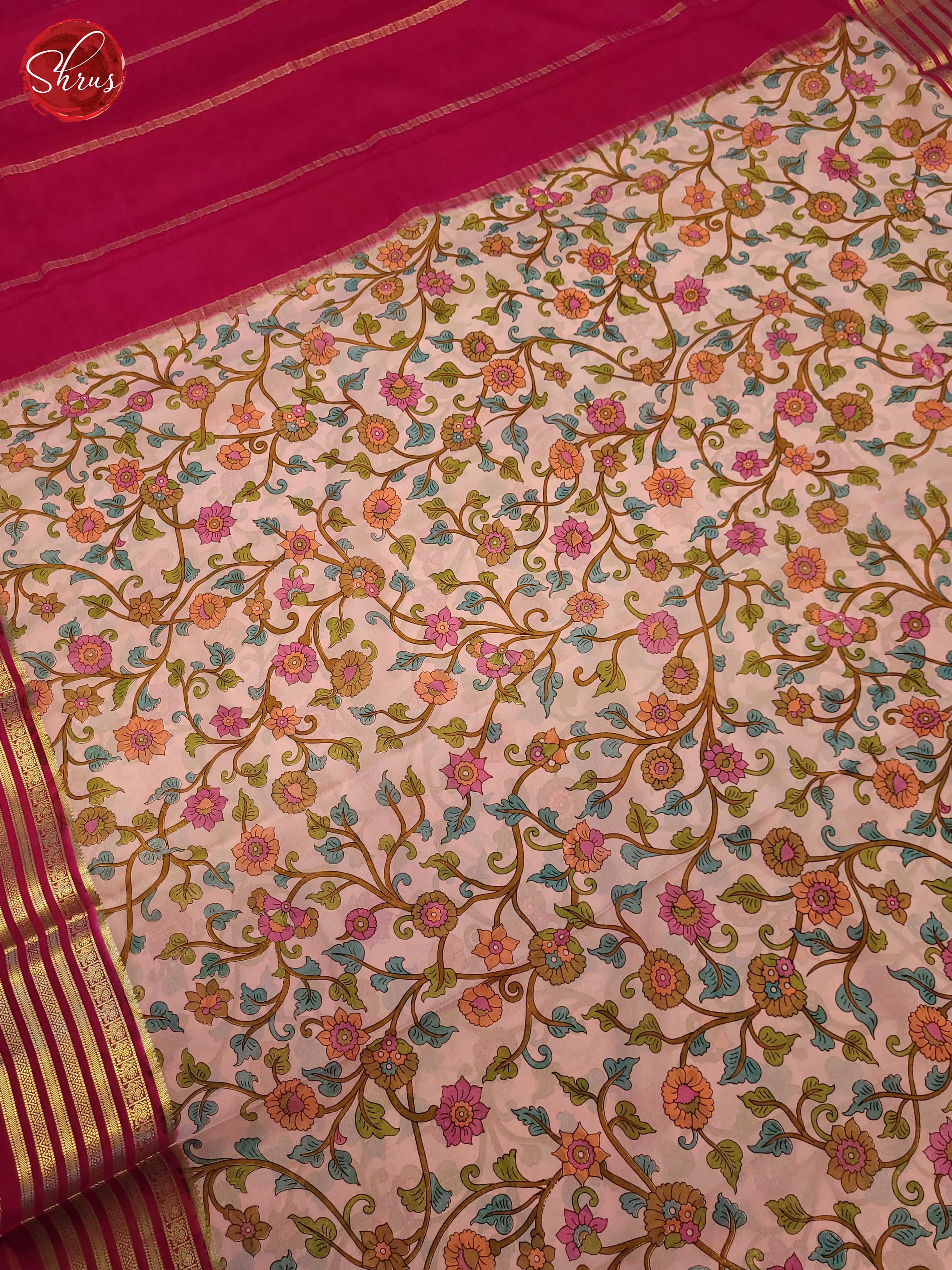 Baby Pink & PInk - Mysore Silk Saree - Shop on ShrusEternity.com