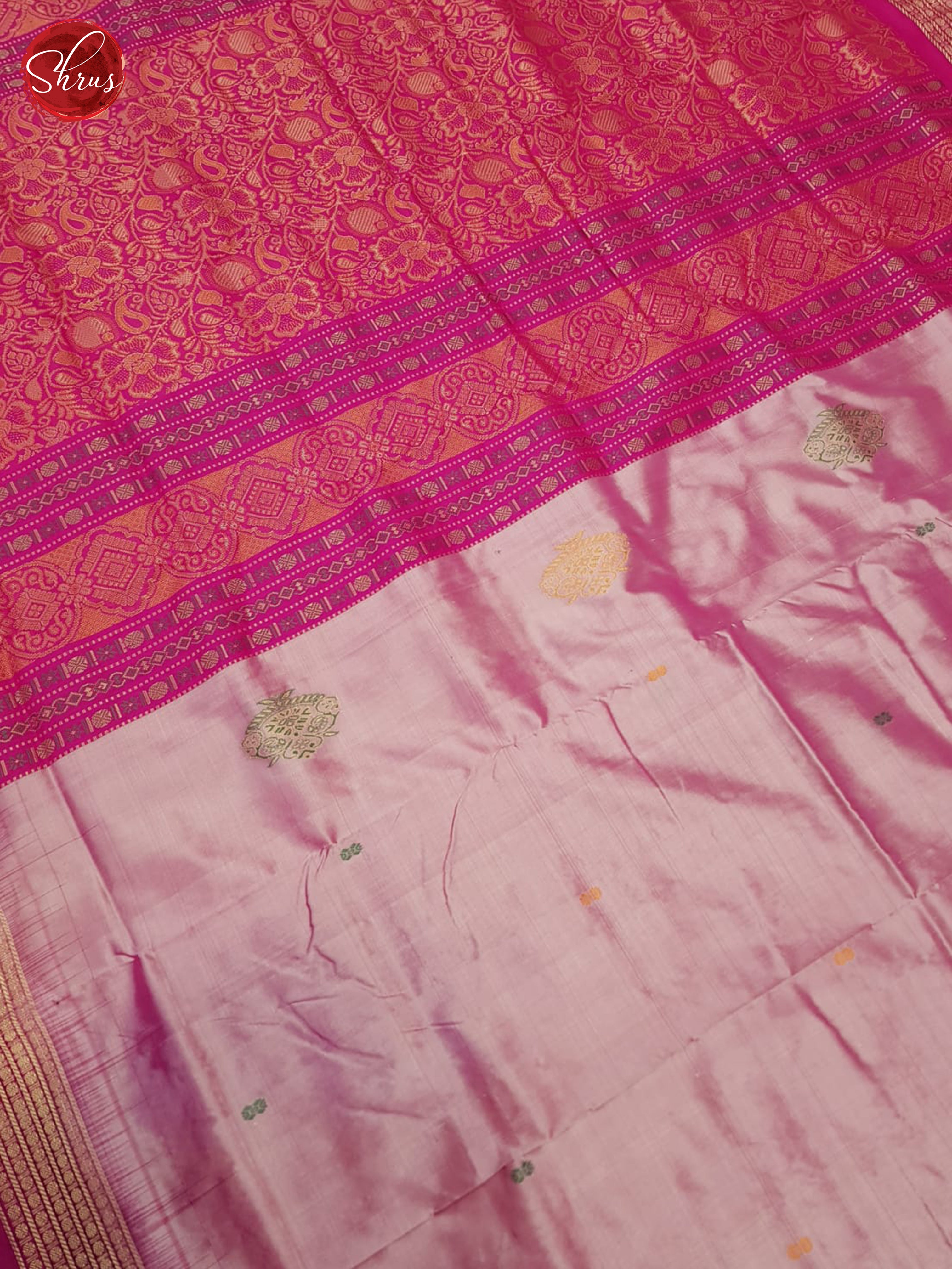 Lotus Pink & Dark Pink - Odisha Sambalpuri Silk Saree - Shop on ShrusEternity.com