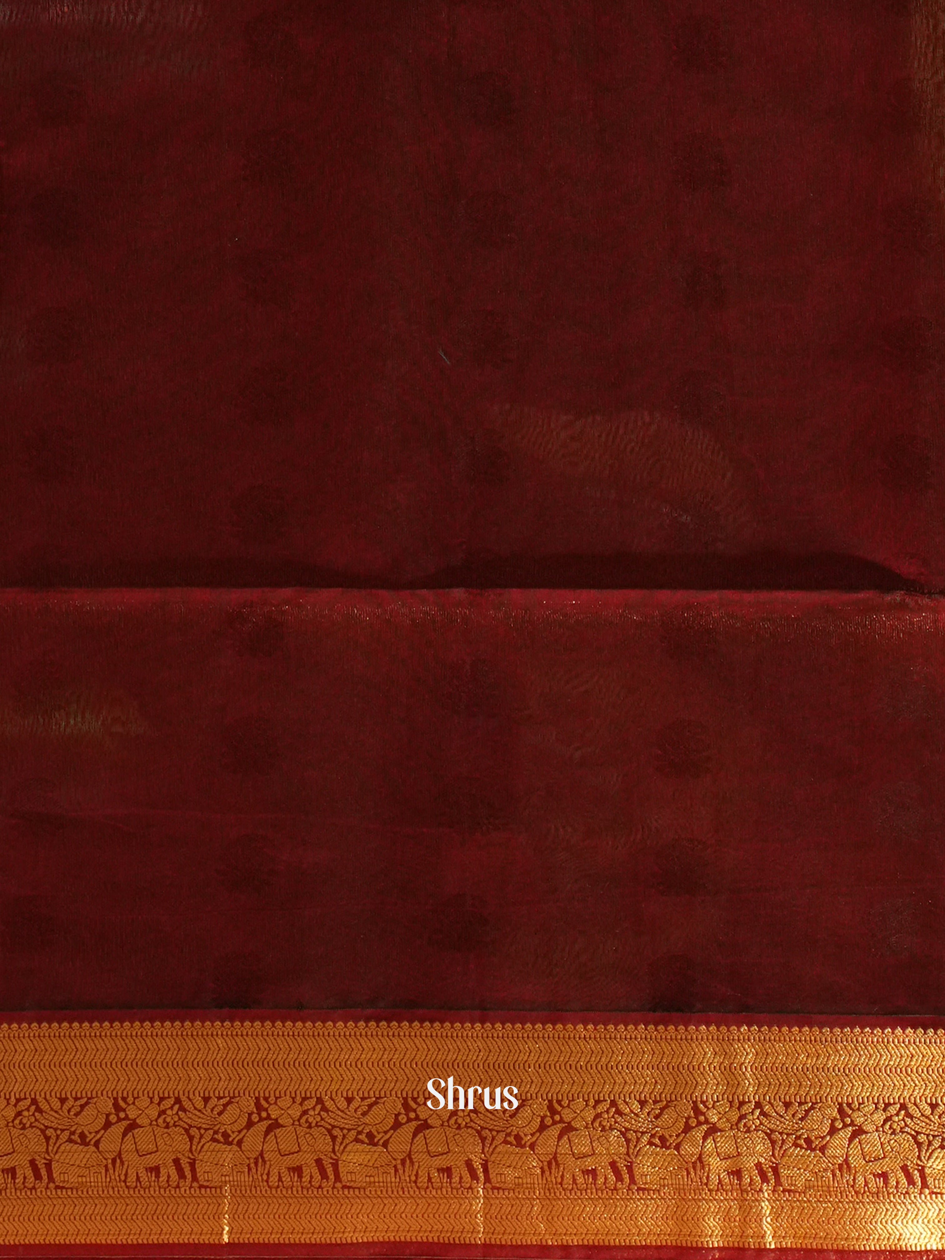 Green & Maroon -Semi Silkcotton Saree - Shop on ShrusEternity.com