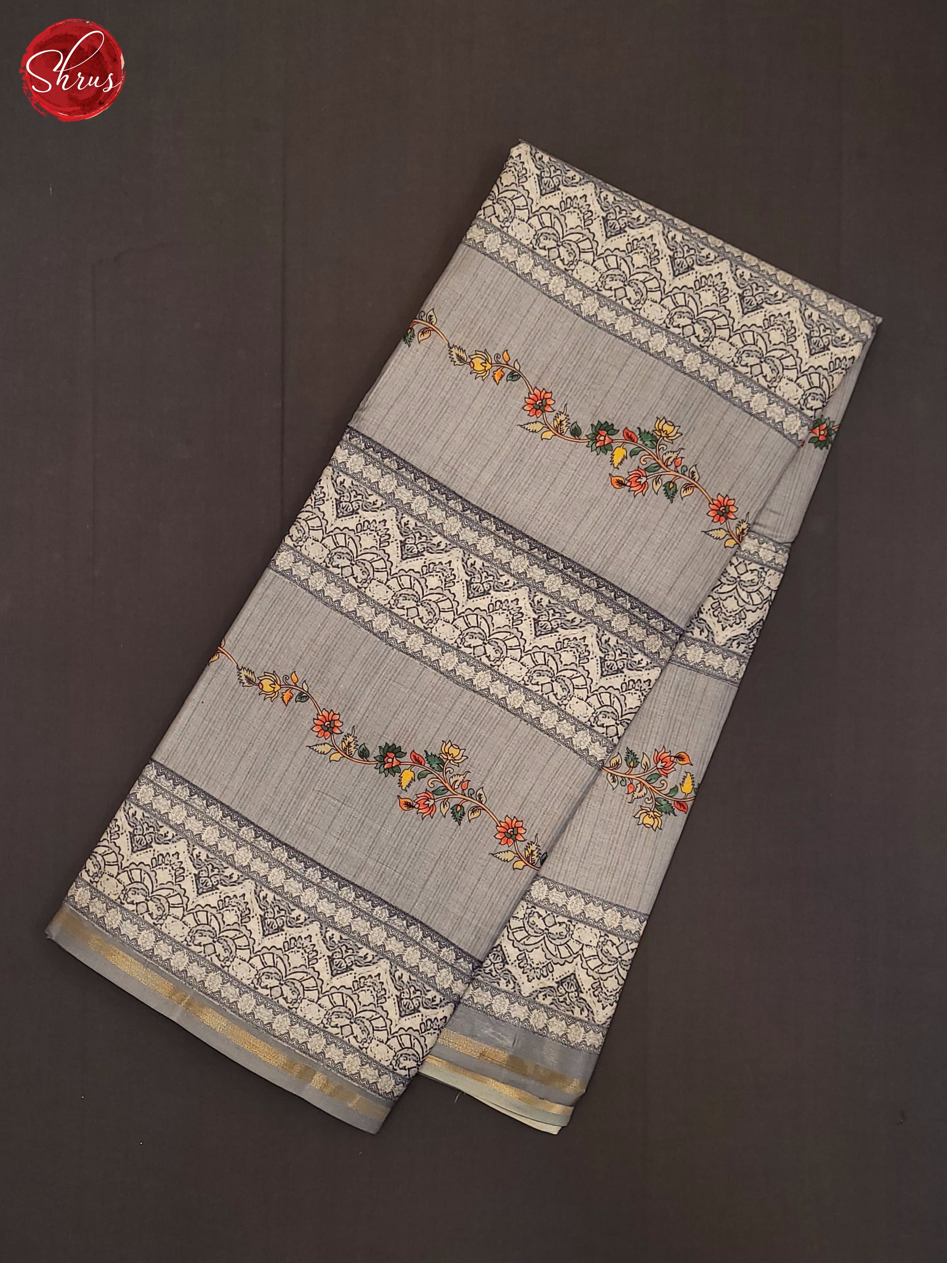 GreyGrey(Single Tone)- Semi Tussar Saree - Shop on ShrusEternity.com