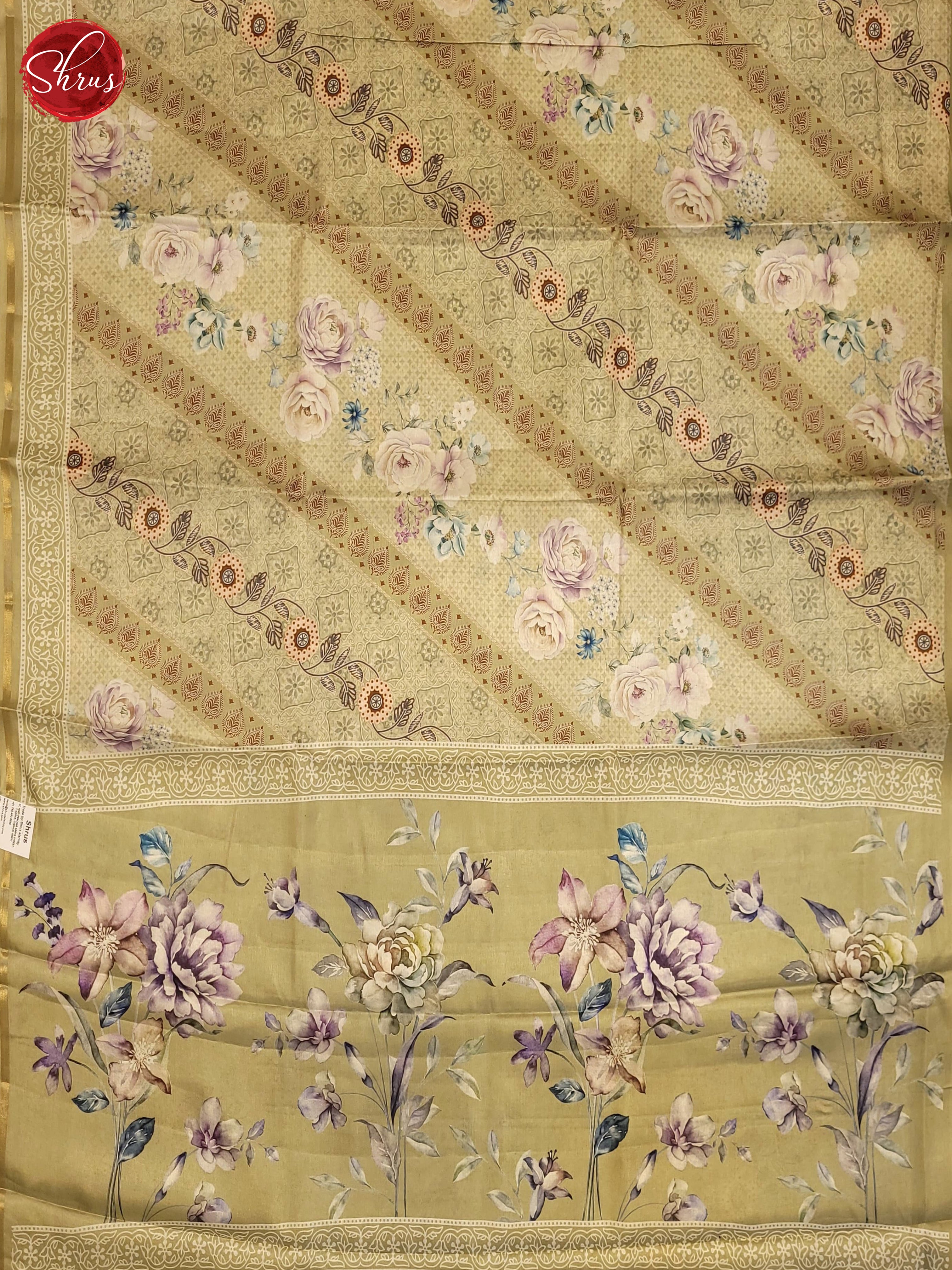 green(Single Tone)- Semi Tussar Saree - Shop on ShrusEternity.com