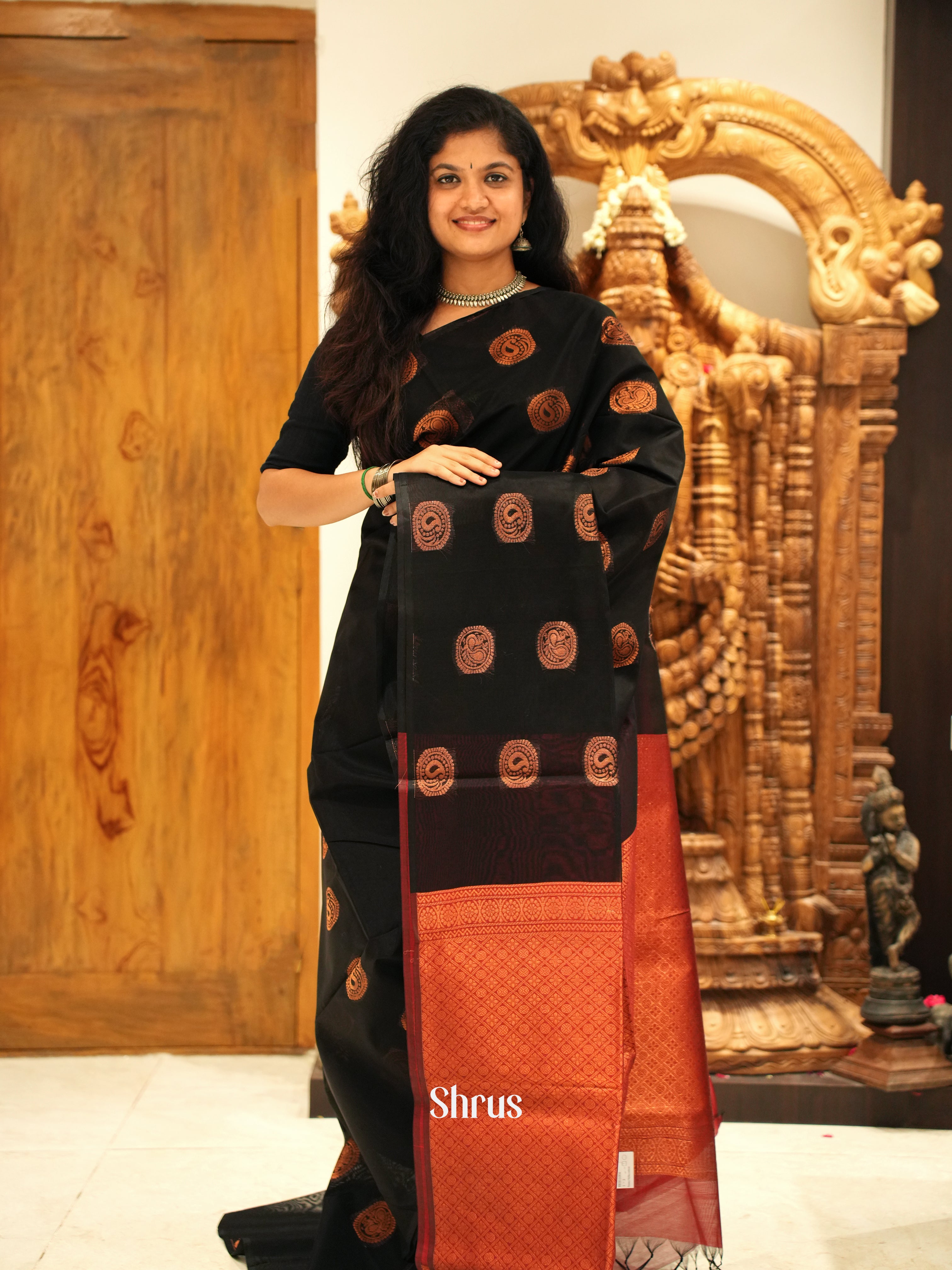 BKS11004 -Semi Silkcotton Saree - Shop on ShrusEternity.com