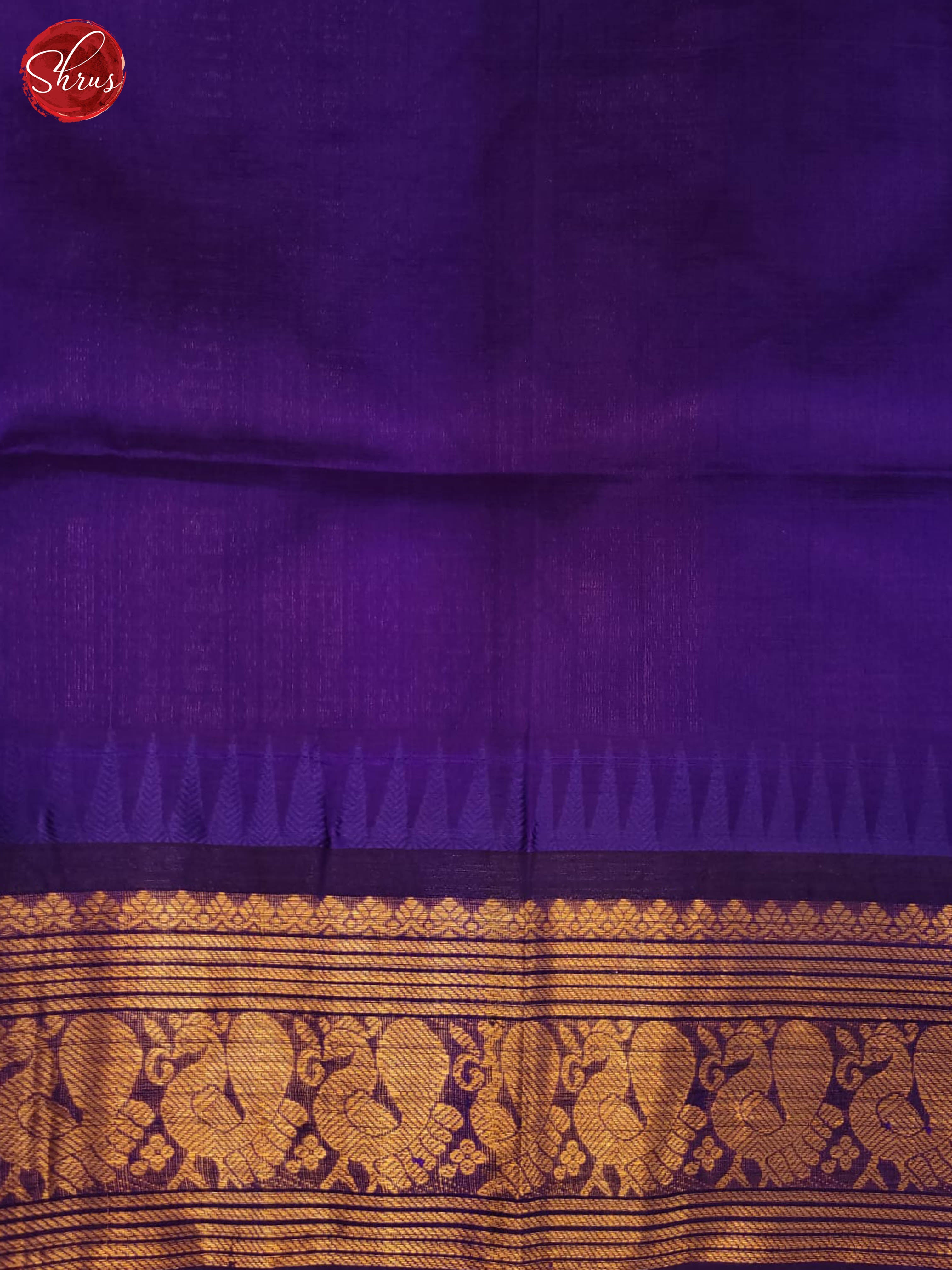 Reddish pink and Violet - Silk Cotton Saree - Shop on ShrusEternity.com