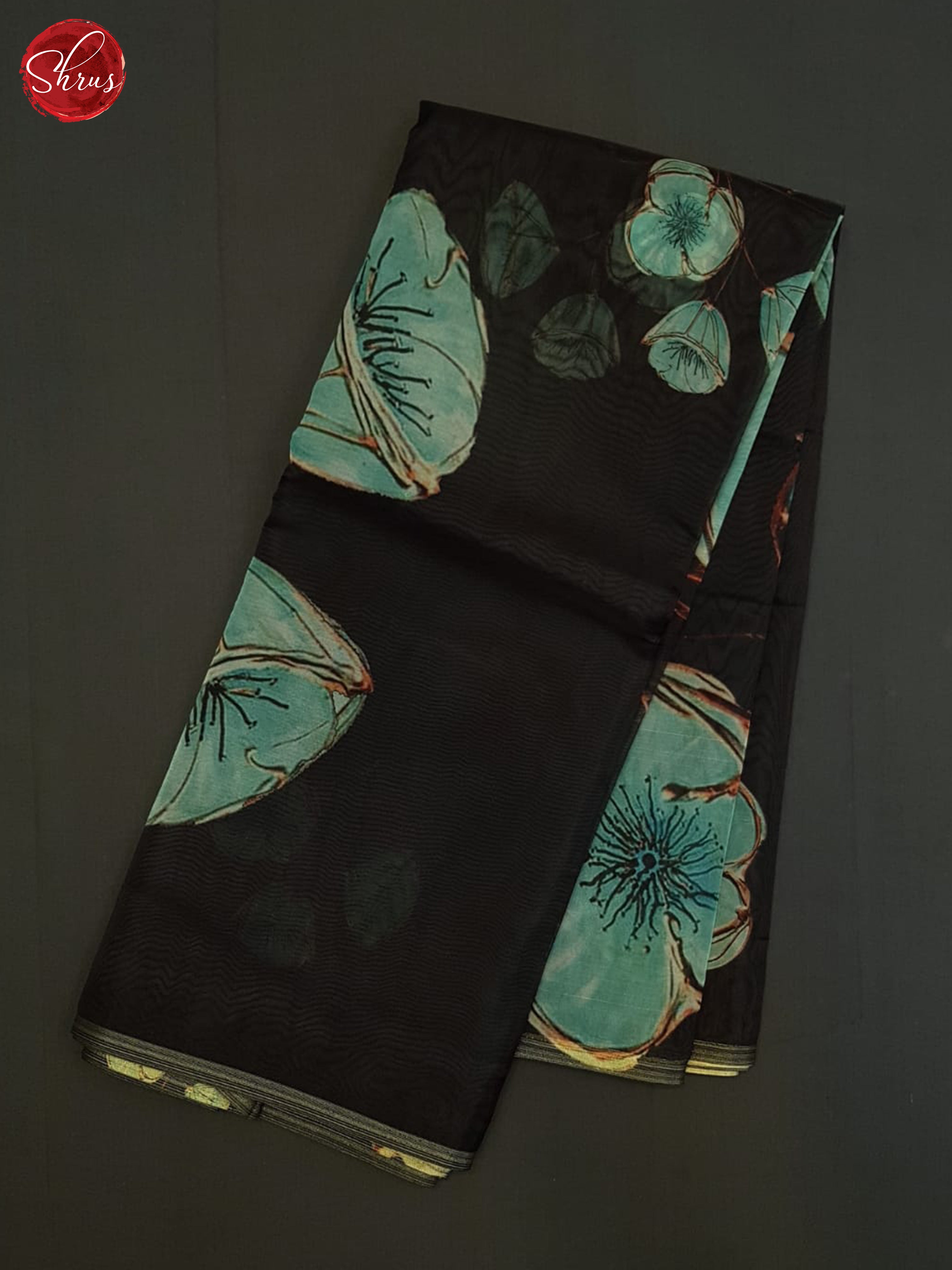 Black(single tone)-Semi organza saree - Shop on ShrusEternity.com
